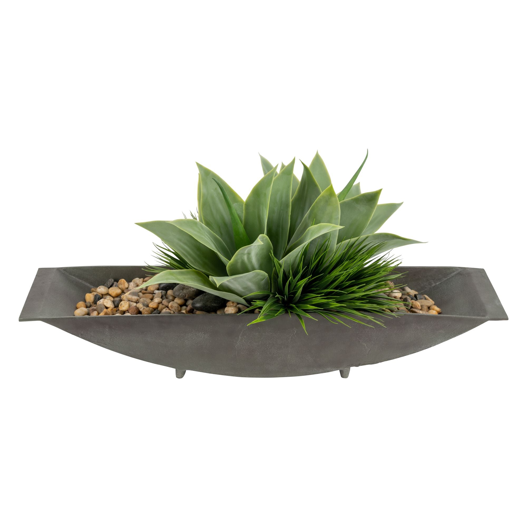 36" Capri Metal Planter with Succulent Arrangement   AR1682