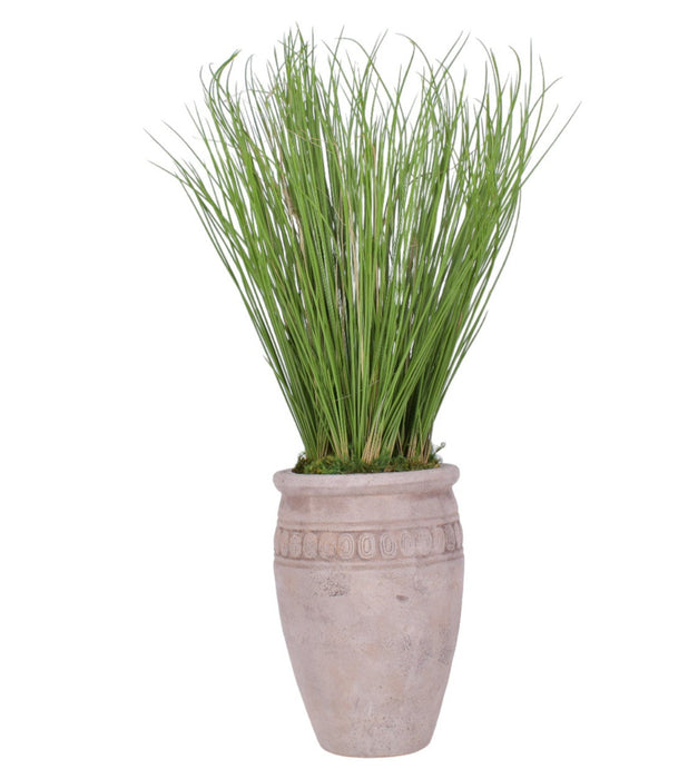 12" Palermo Planter with UV Protected Grass Arrangement   AR1702