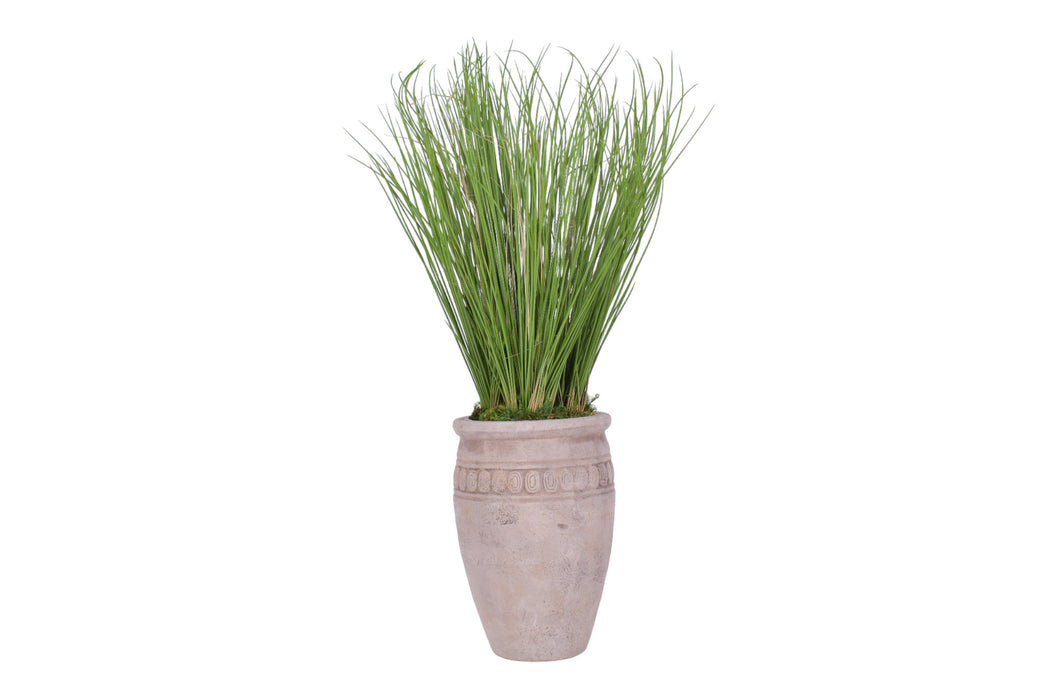 12" Palermo Planter with UV Protected Grass Arrangement   AR1702