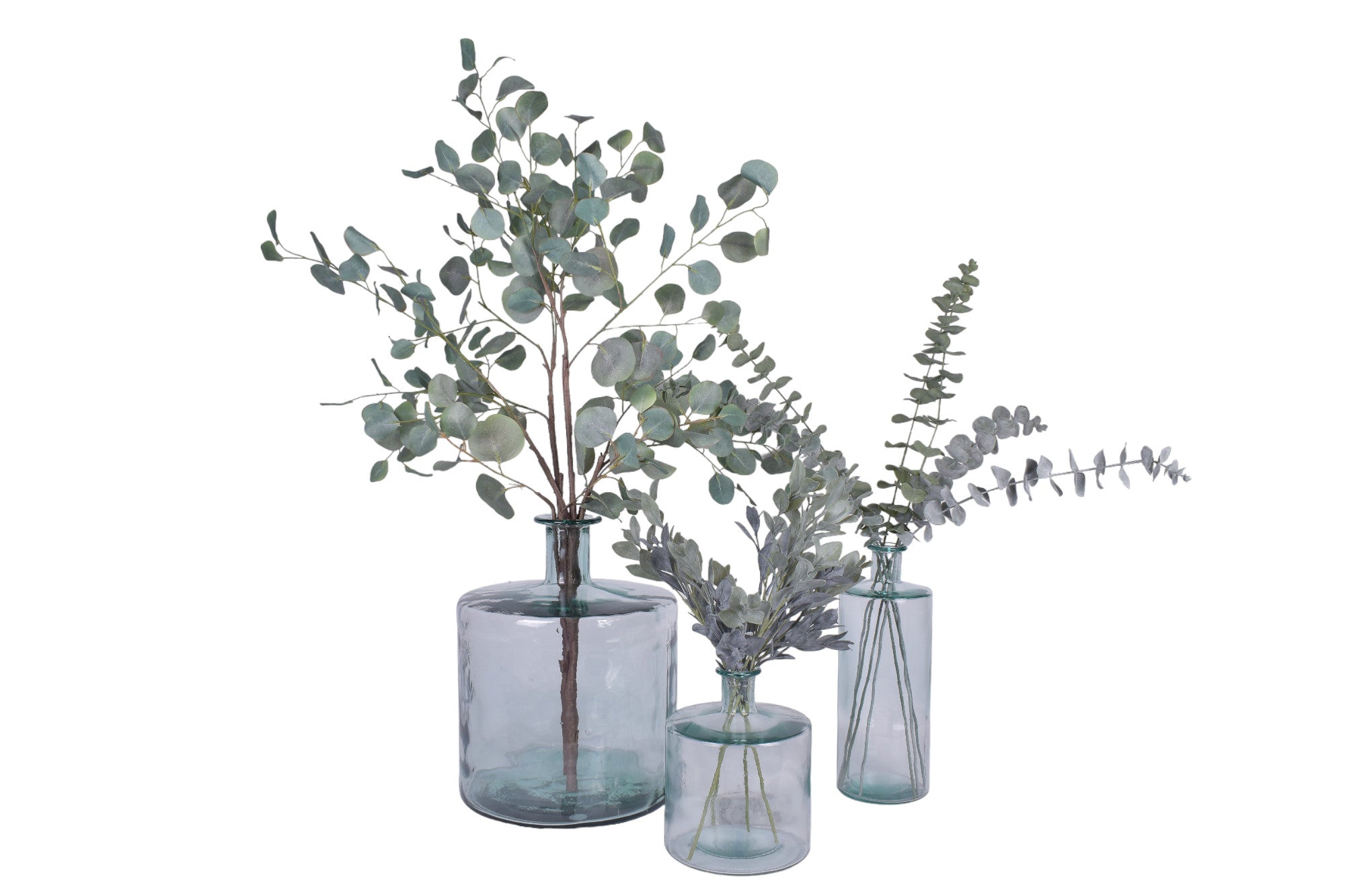 San Miguel Glass Trio with Eucalyptus   AR1781