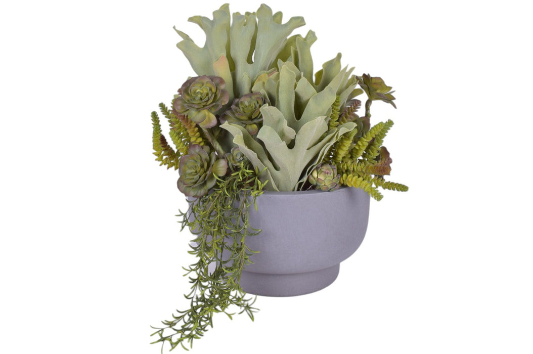 Large Riley Wall Hanging Planter with UV Succulent Arrangement   AR1792