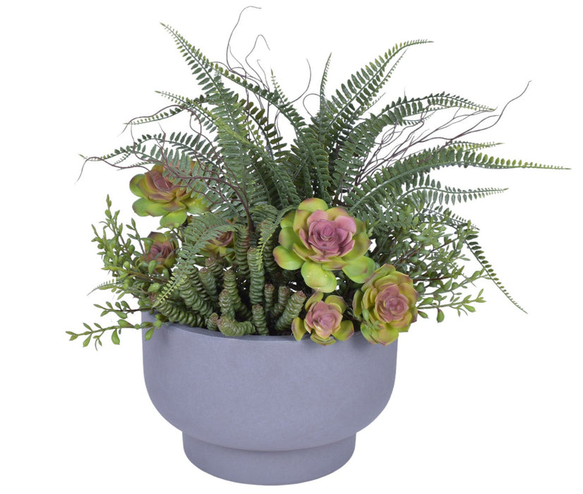 Small Riley Wall Hanging Planter with UV Protected Succulent Arrangement   AR1793