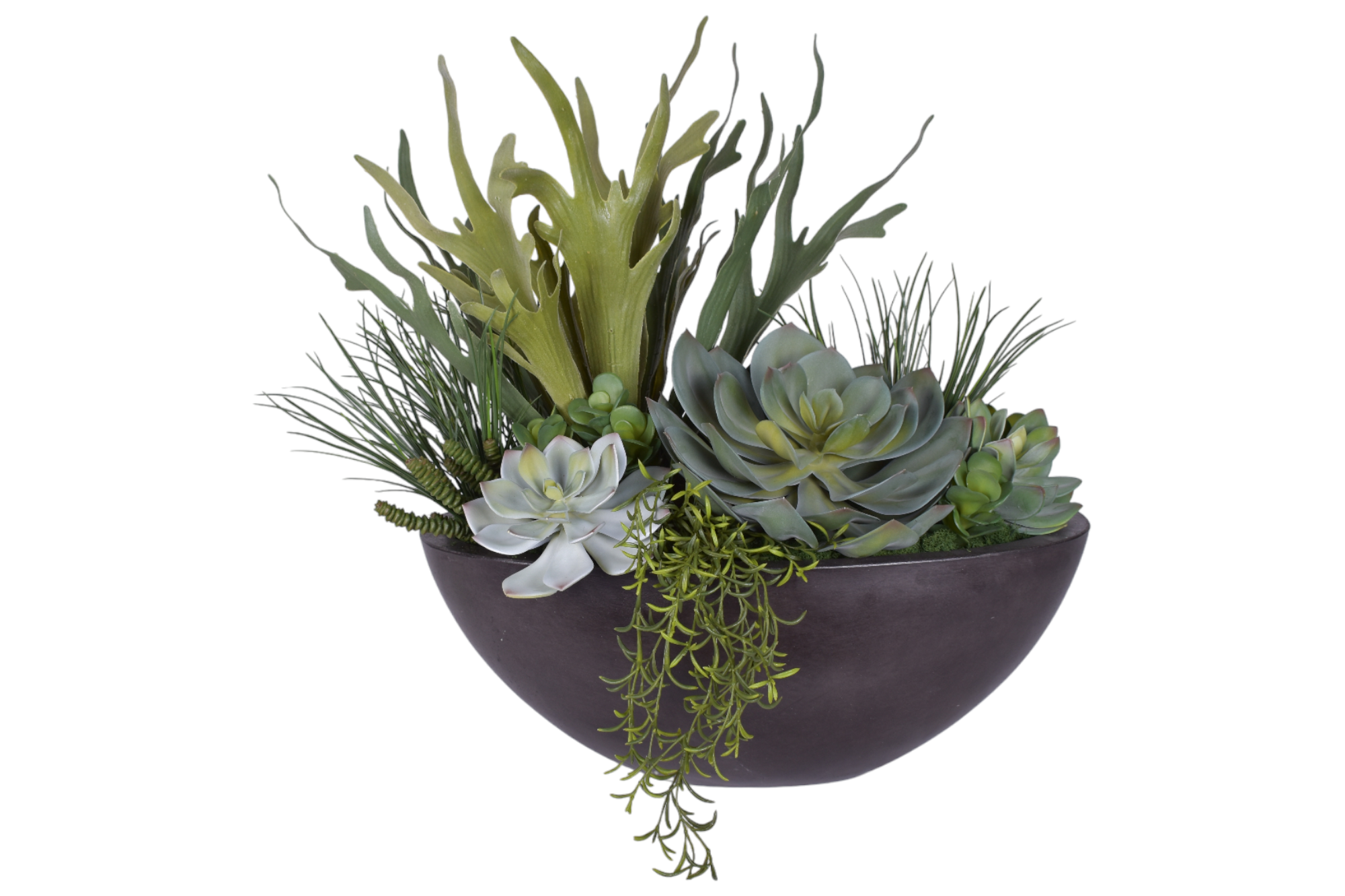 Large Oval Bowl with UV Protected Succulent Arrangement   AR1805UV