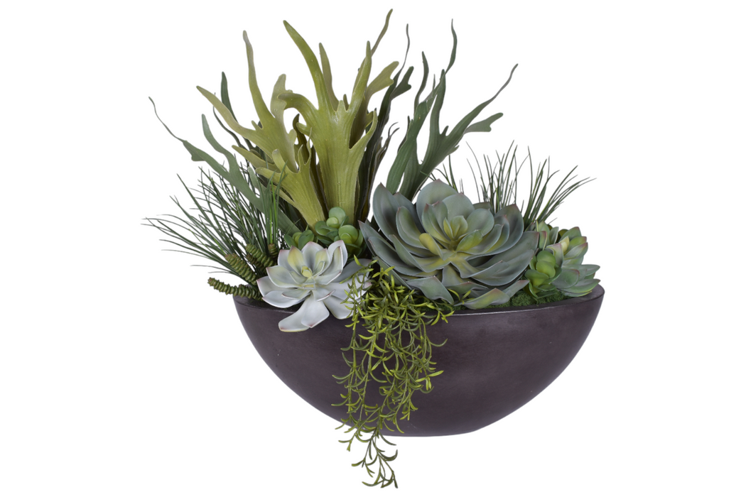 Large Oval Bowl with UV Protected Succulent Arrangement   AR1805