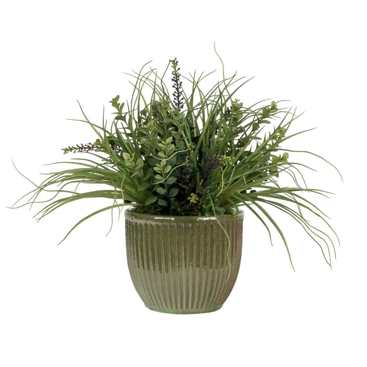 10" Kiwi Planter with Mixed Greenery   AR1812