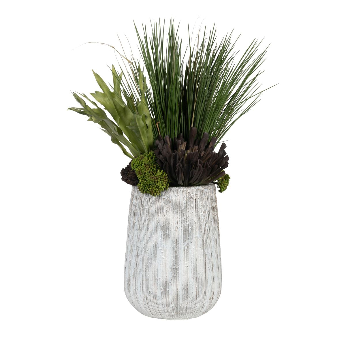 Small Felix Planter with Grass and Succulent Arrangement   AR1834