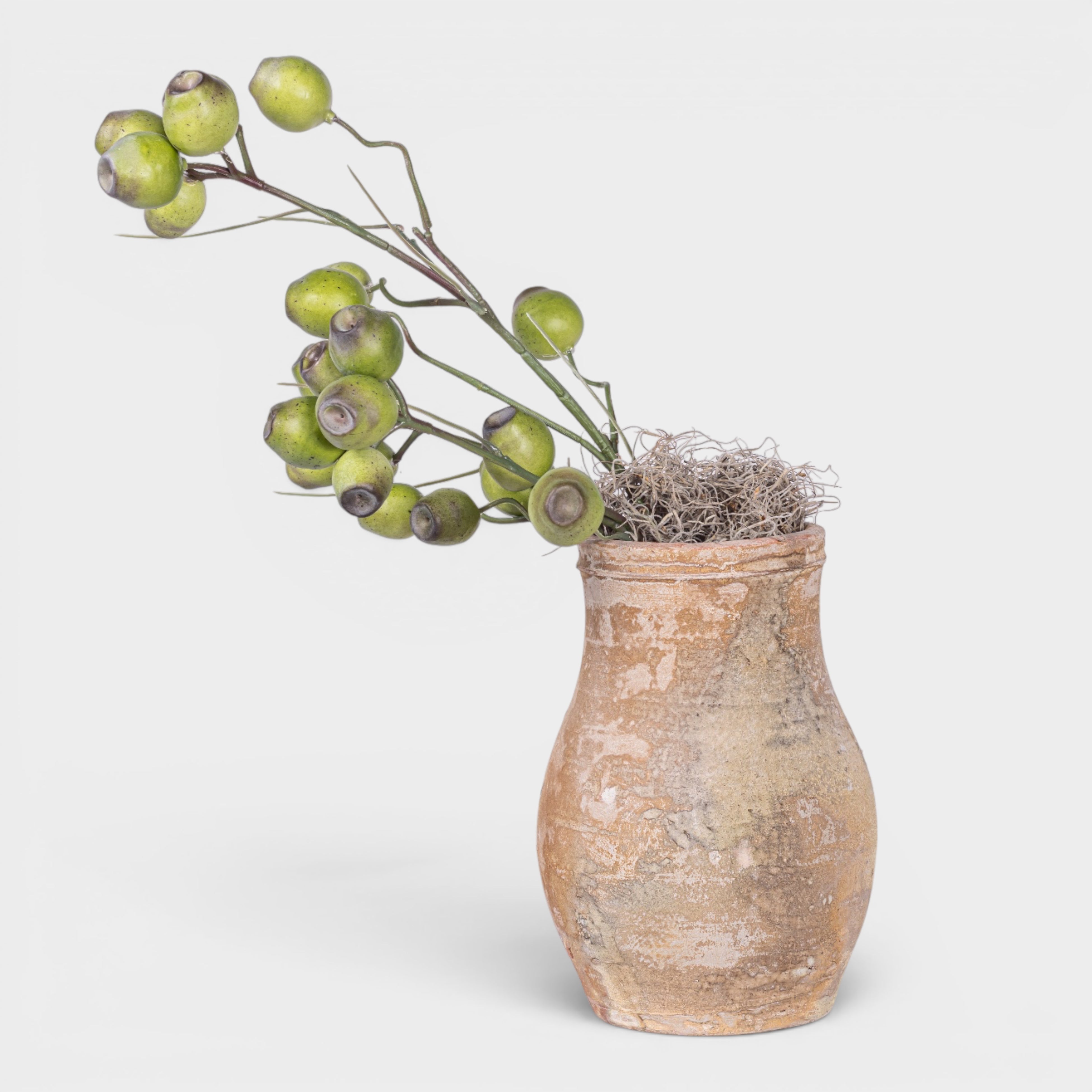 Rue Vase with Eucalyptus Seed Arrangement AR1984