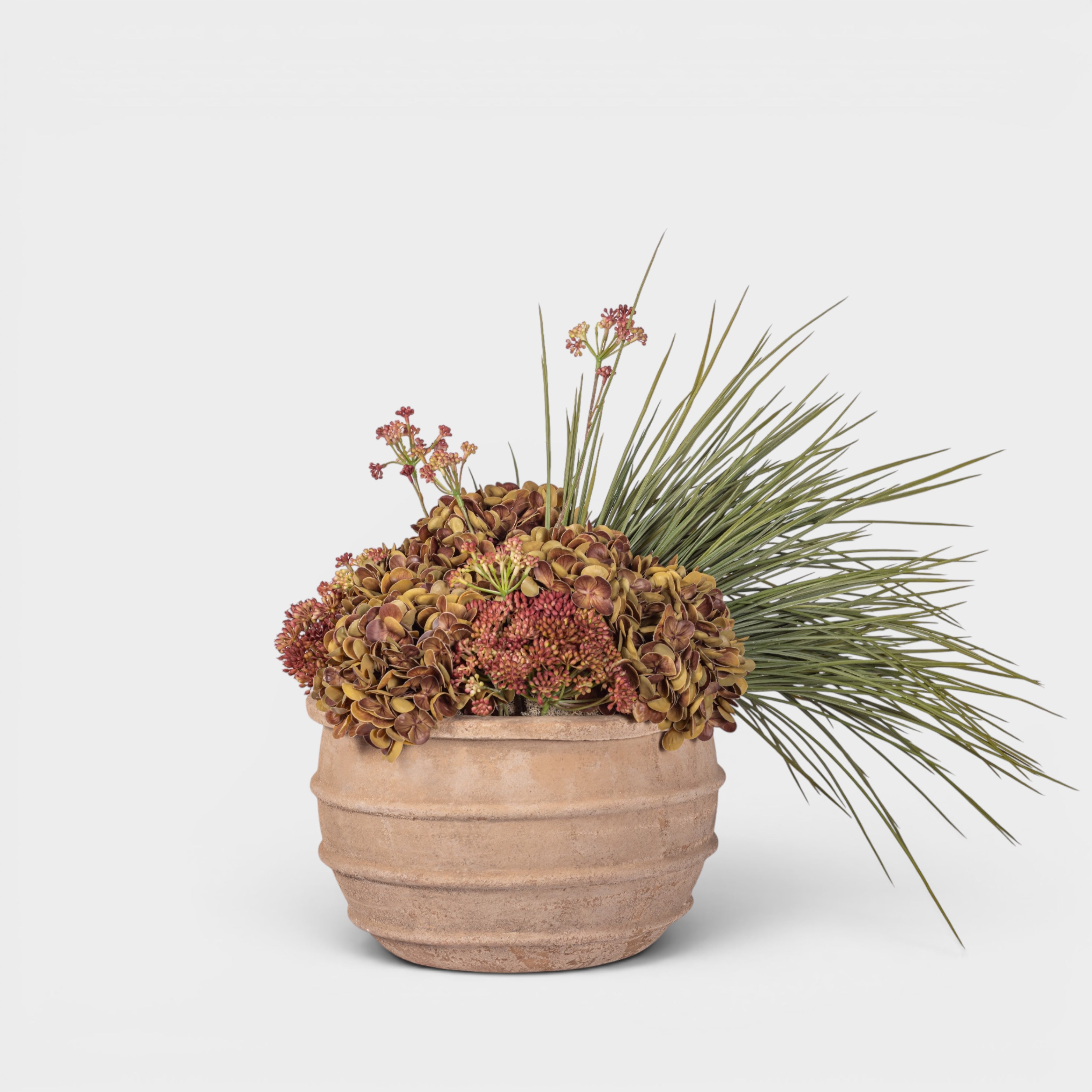 Enzo Bowl with Fall Hydrangea Arrangement AR1985
