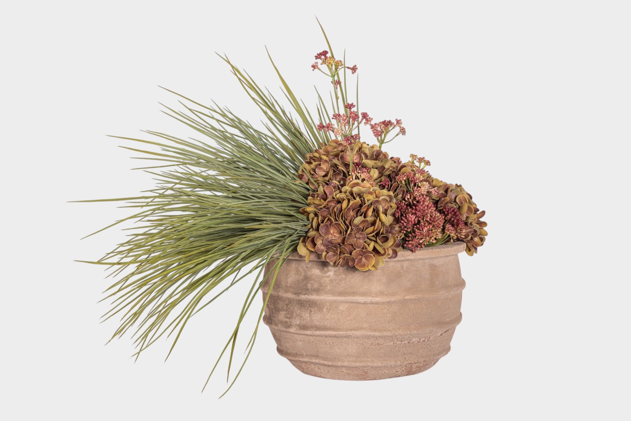 Enzo Bowl with Fall Hydrangea Arrangement AR1985
