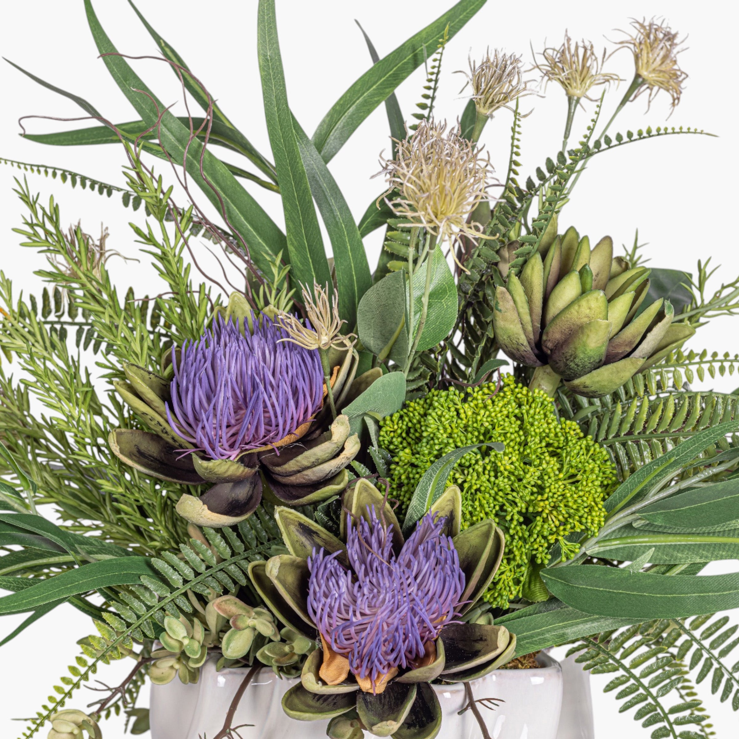 Wave Pot with Mixed Greenery Arrangement AR2001
