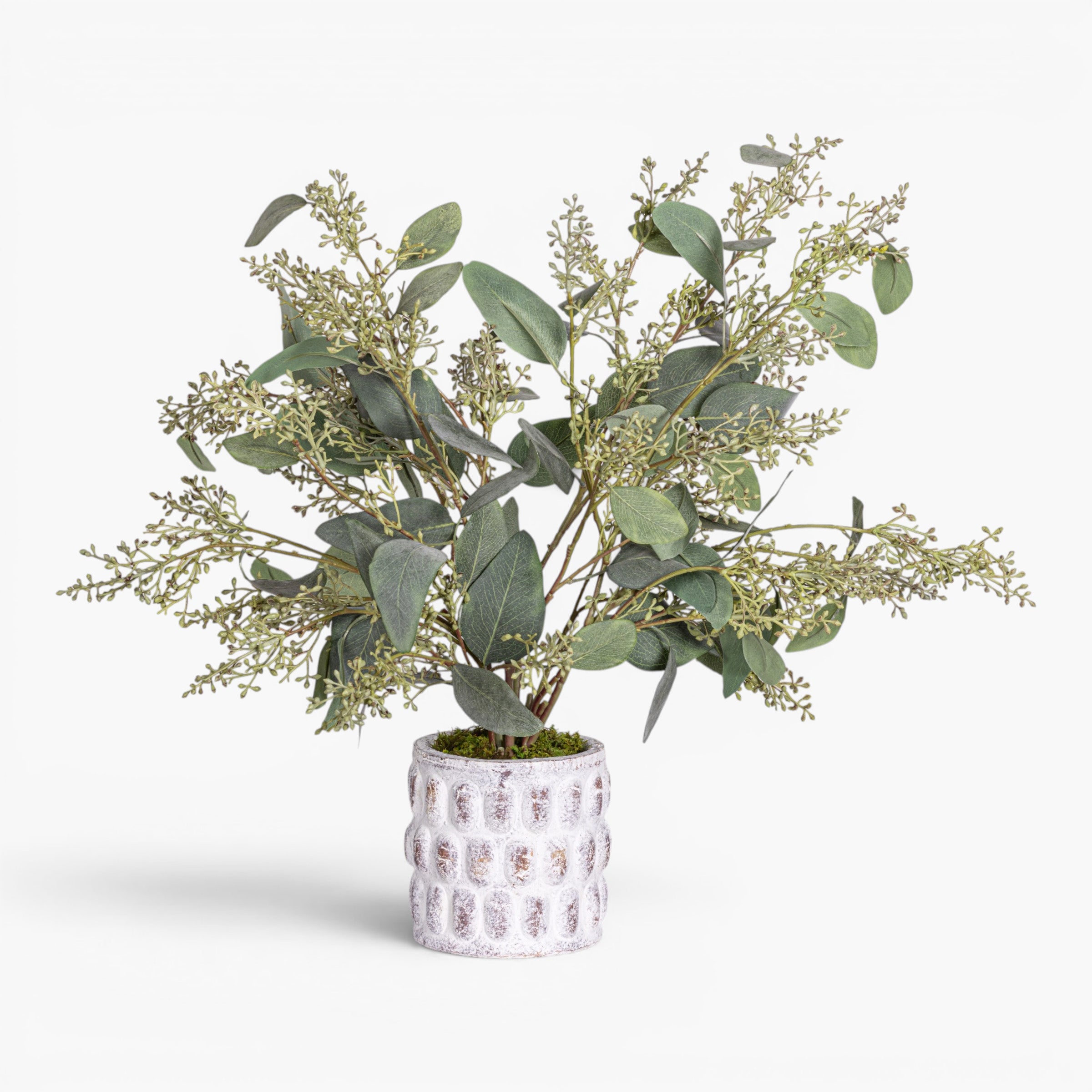 Pebble Pot with Eucalyptus Stem Arrangement AR2025