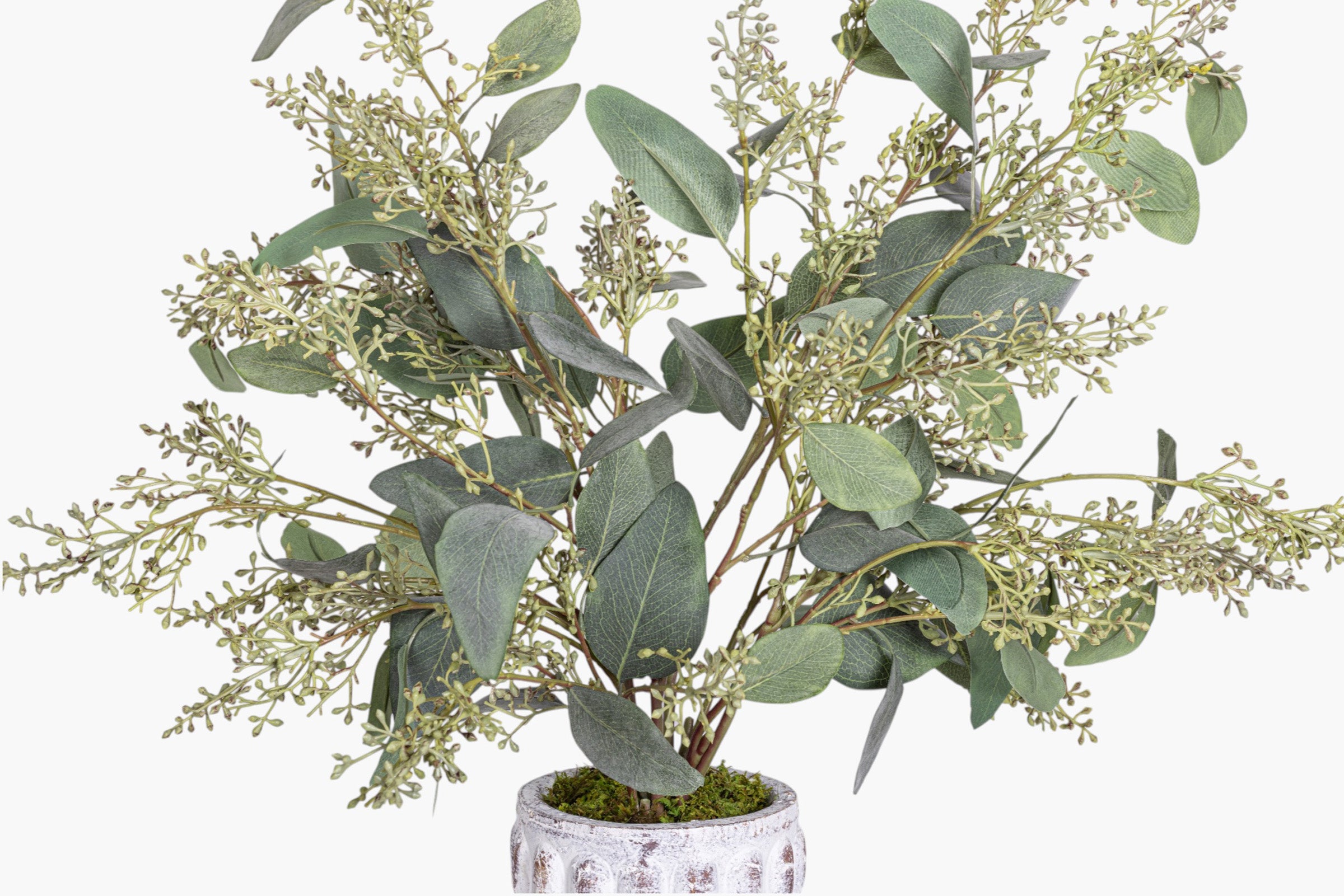 Pebble Pot with Eucalyptus Stem Arrangement AR2025