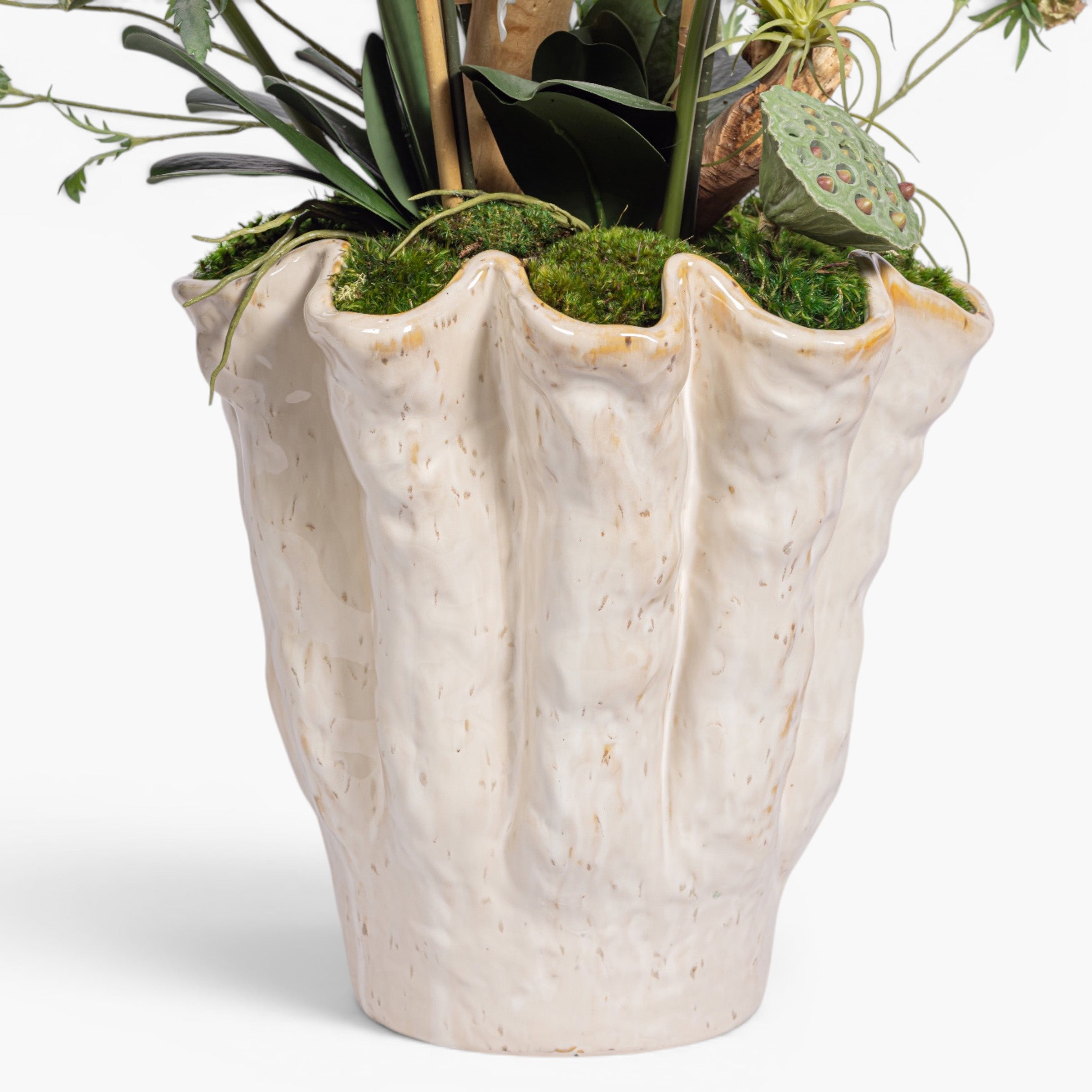 Coral Vase with Orchid Arrangement AR2035