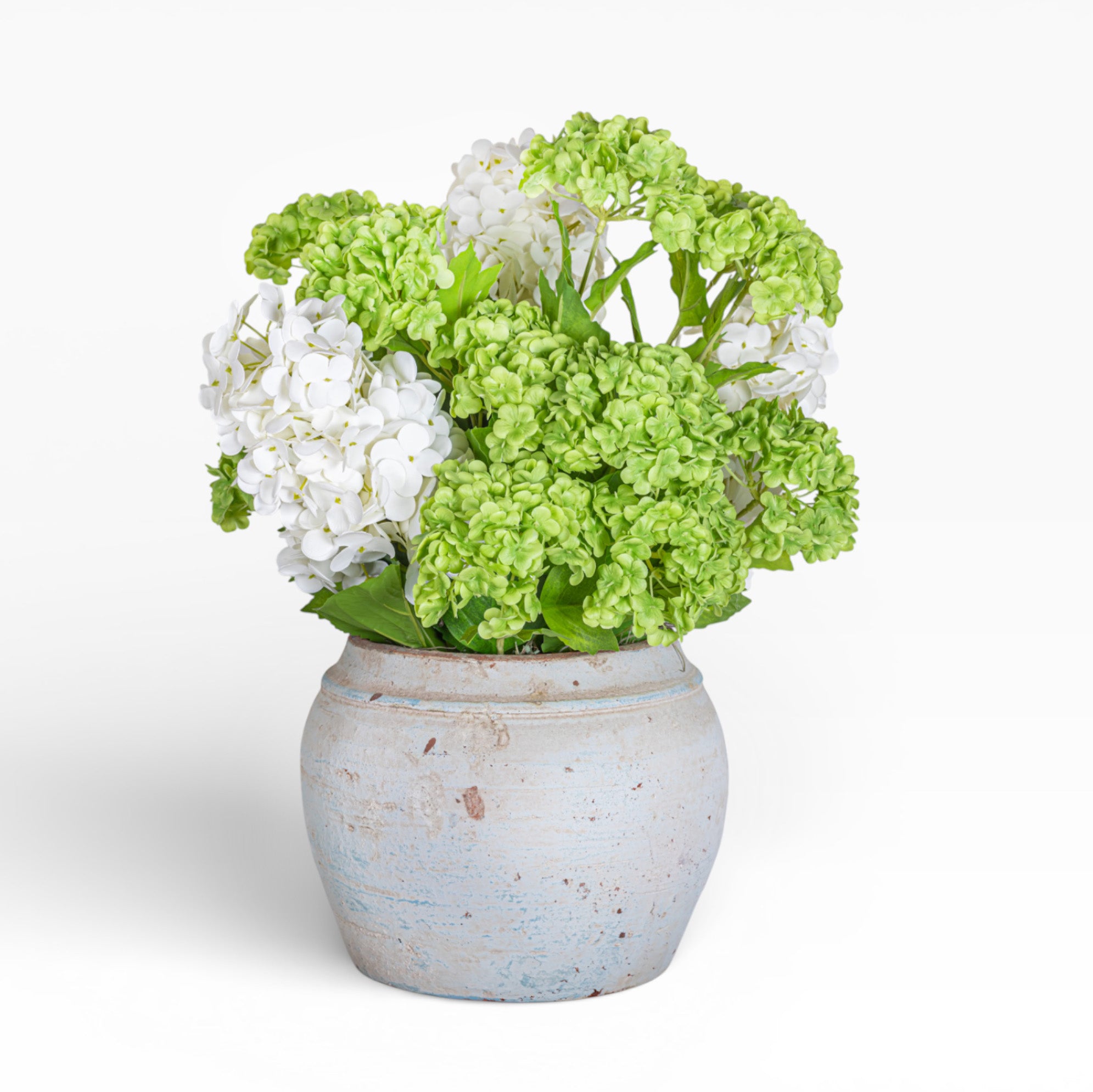 Cyan Pot with Hydrangea Arrangement AR1892