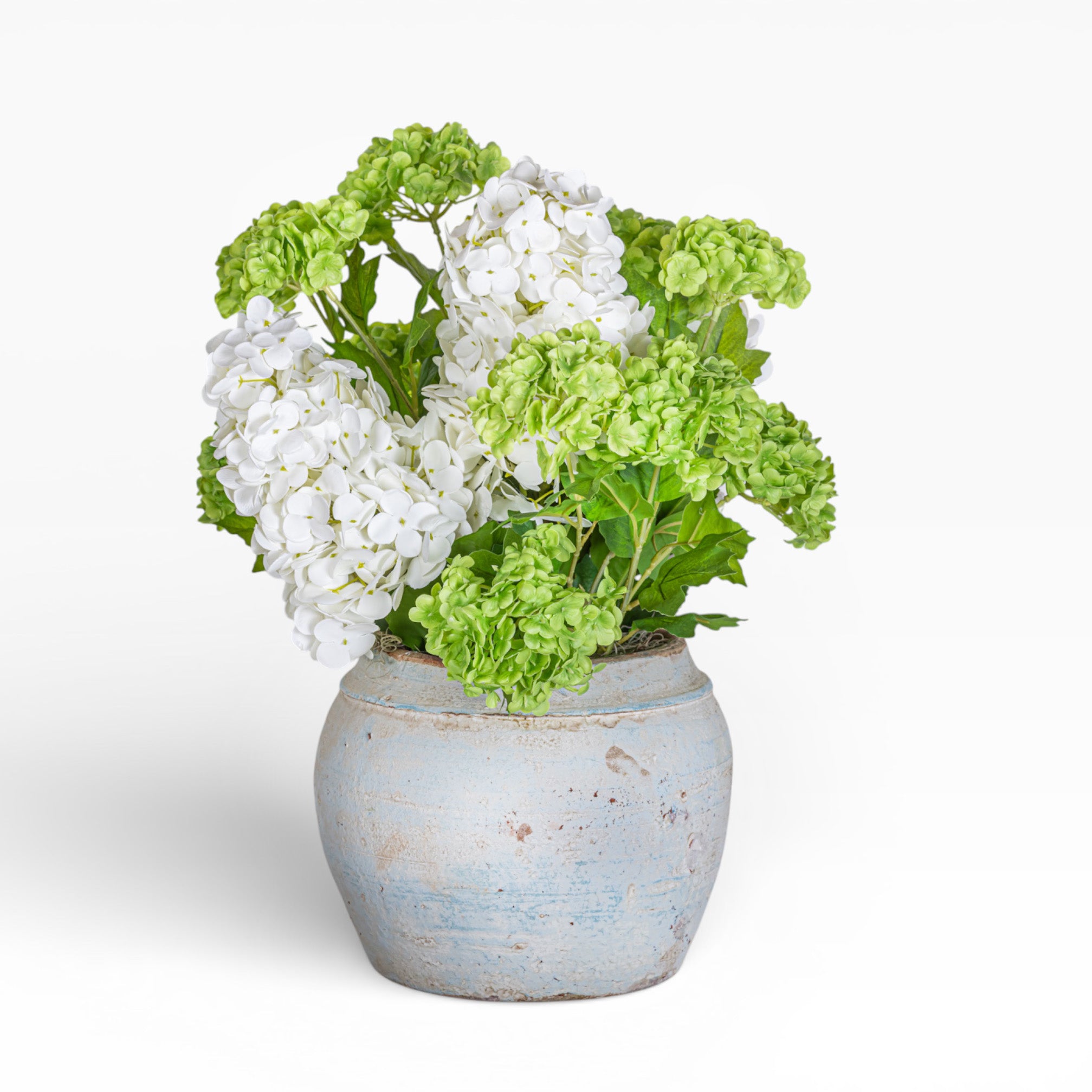 Cyan Pot with Hydrangea Arrangement AR1892