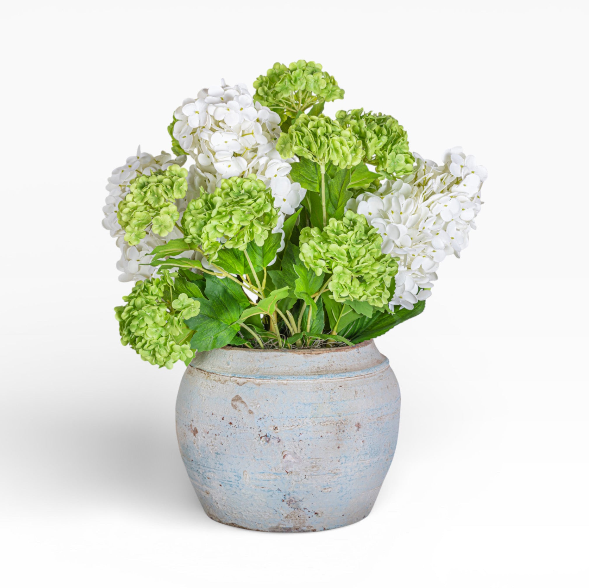 Cyan Pot with Hydrangea Arrangement AR1892