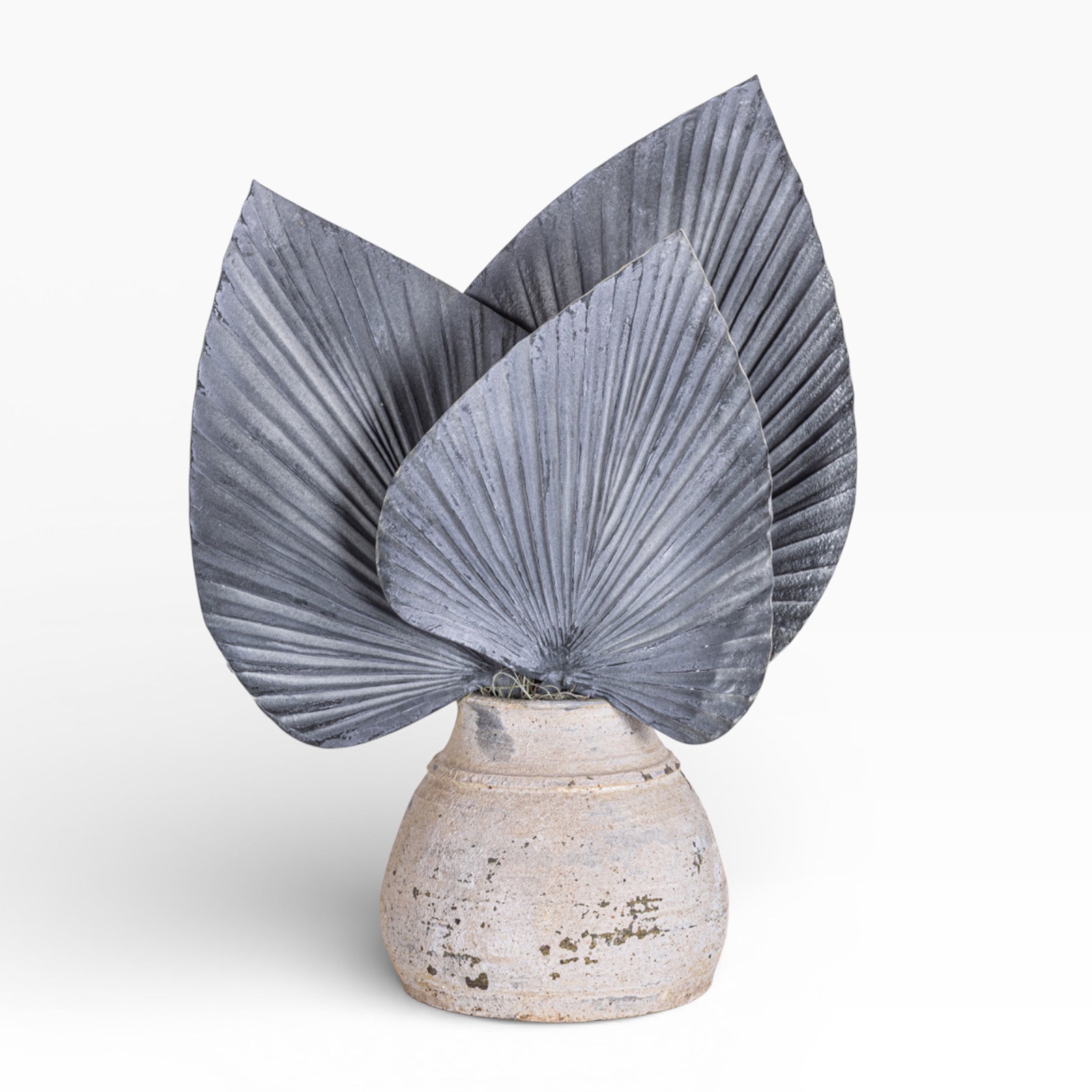 Aster Pot with Palm Frond Arrangement AR1371