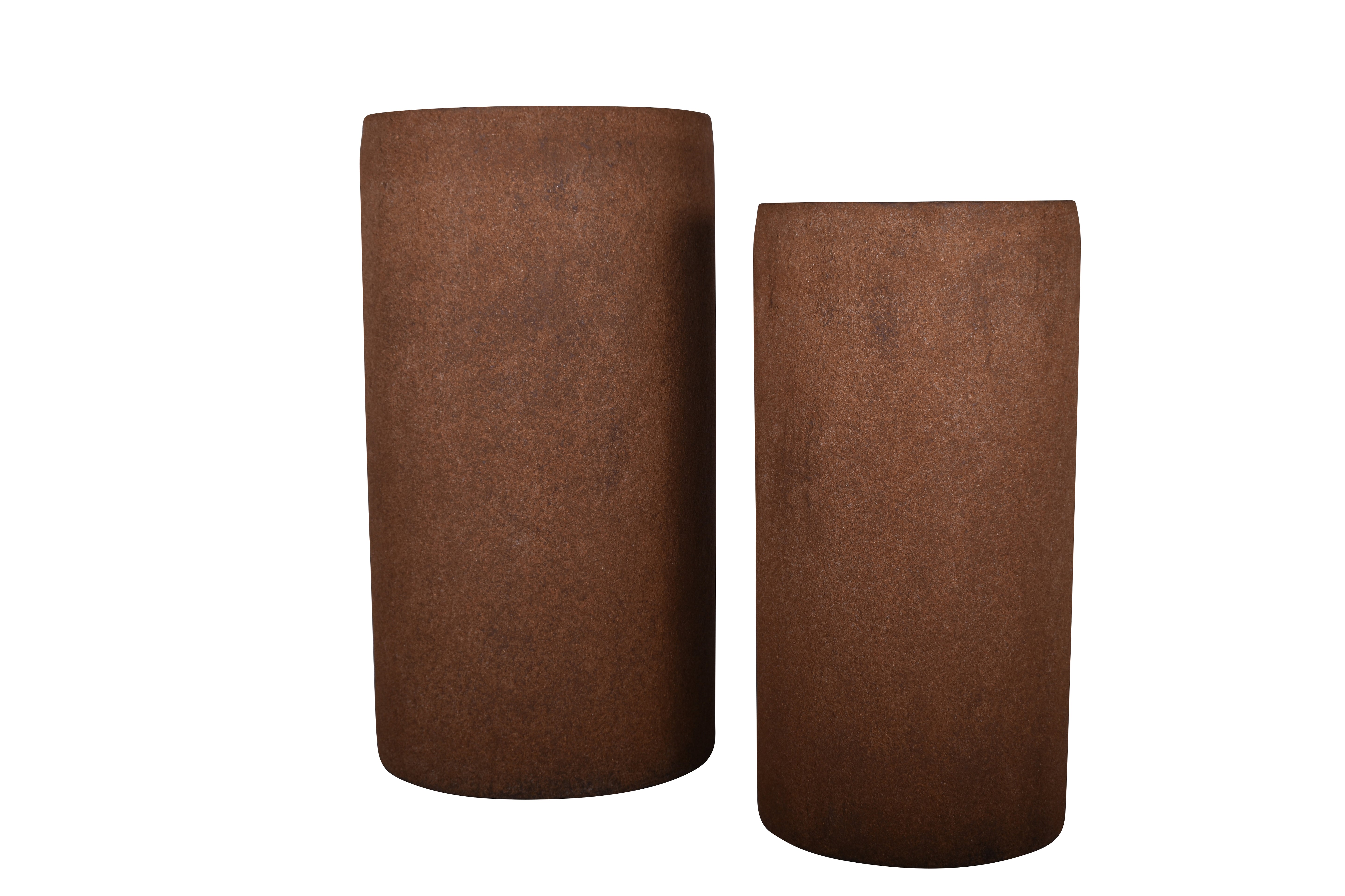 Brindisi Planter Collection-Rust Color Cylinder   CN1210