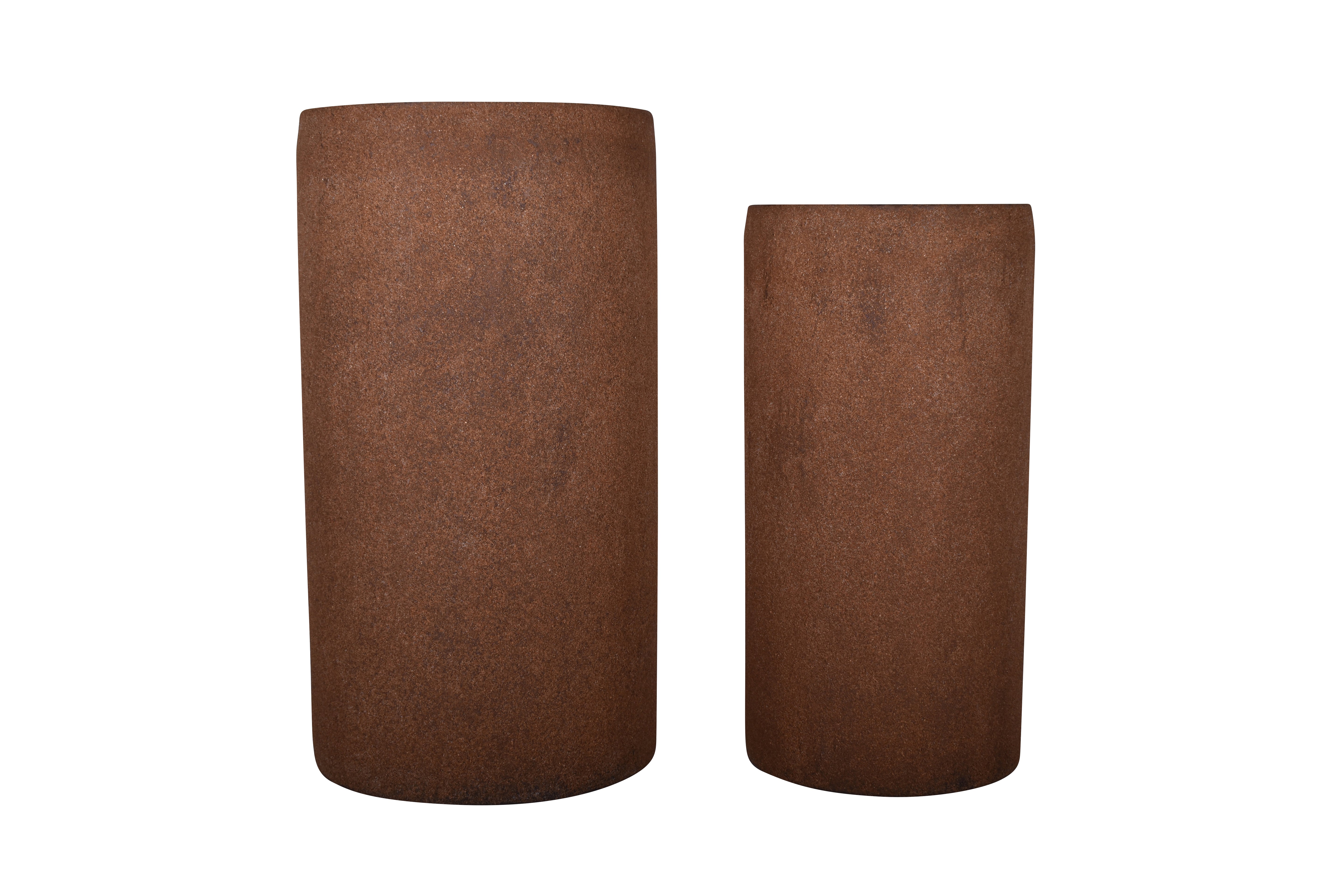 Brindisi Planter Collection-Rust Color Cylinder   CN1210