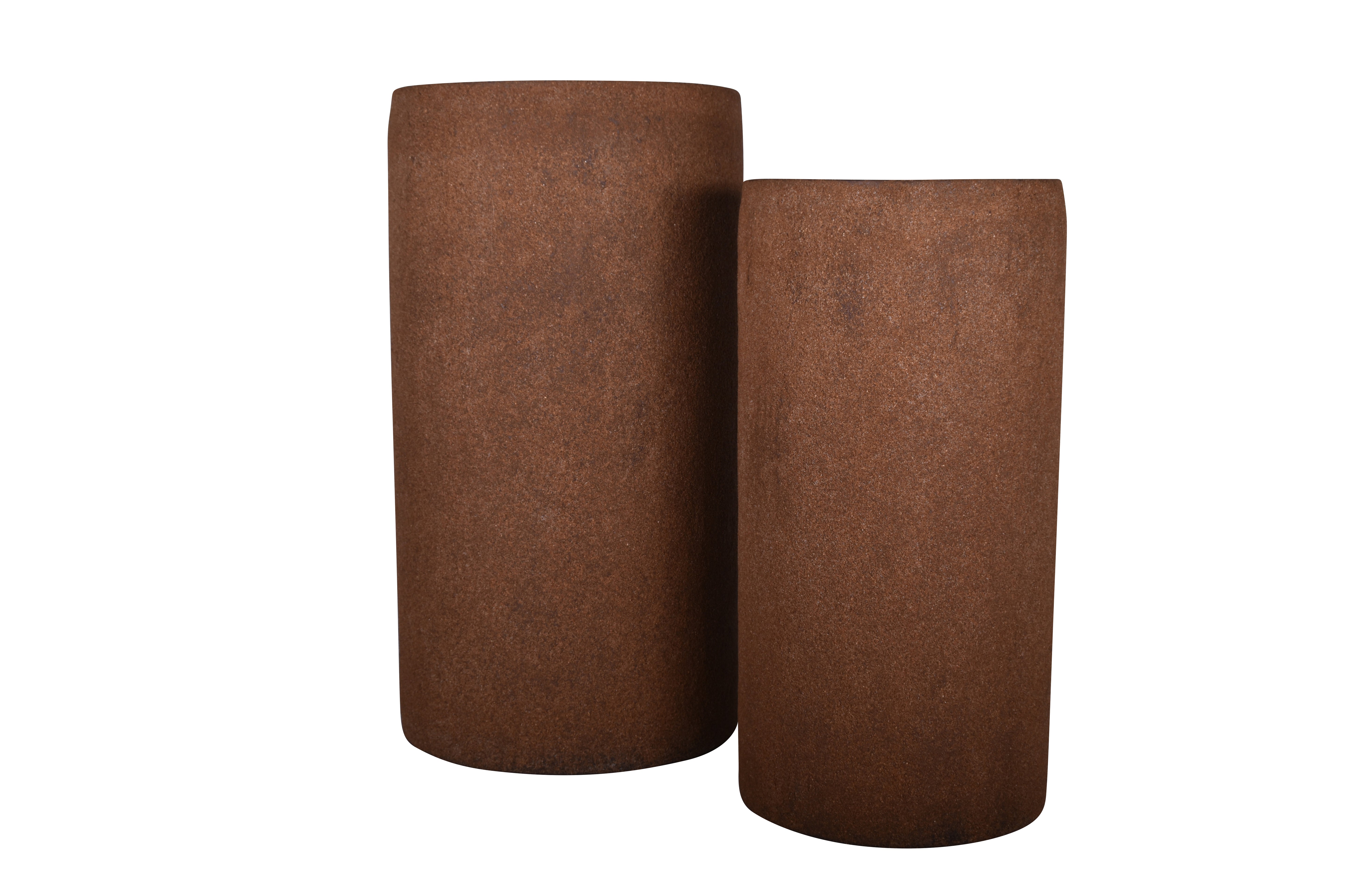 Brindisi Planter Collection-Rust Color Cylinder   CN1210