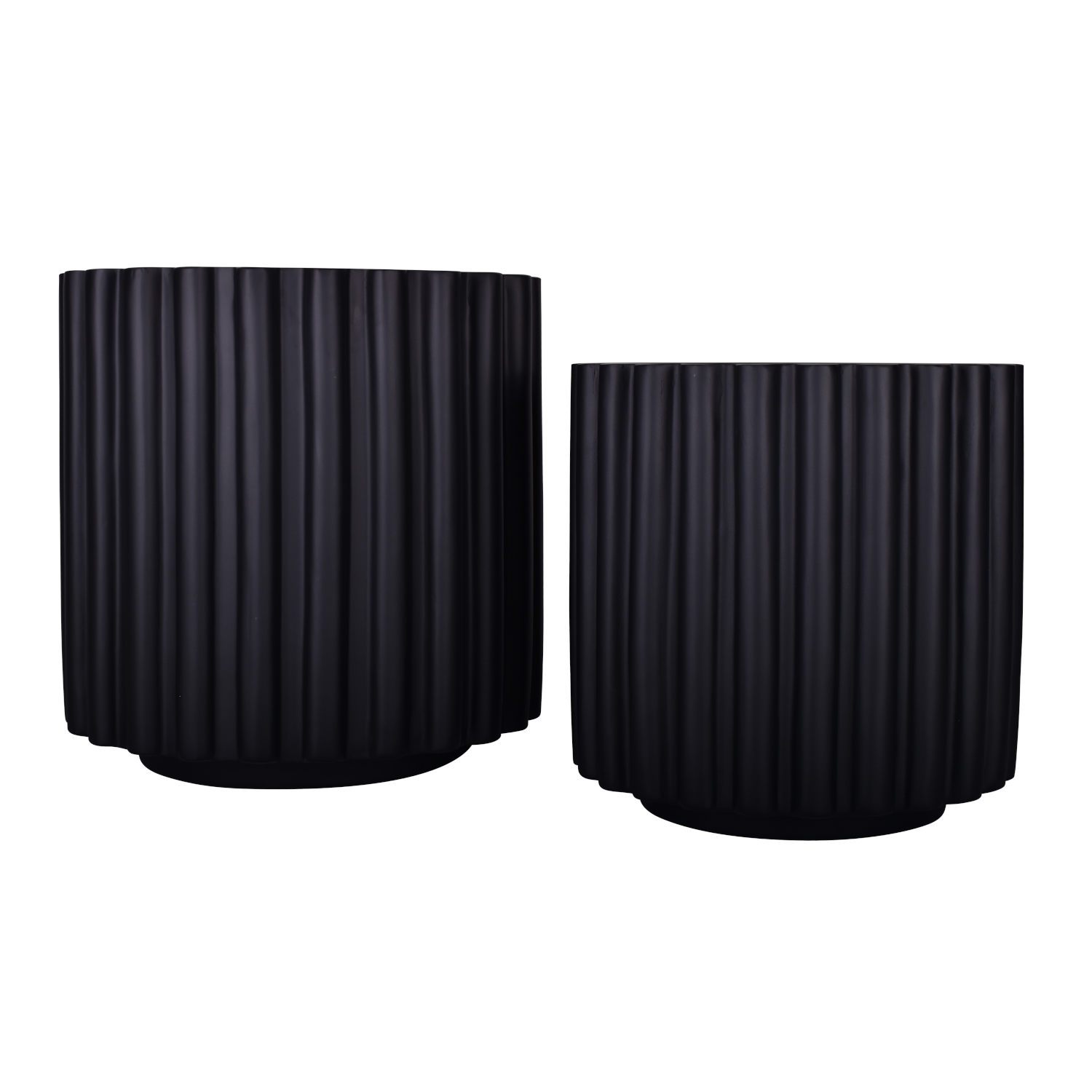 Fiona Planter Collection-Black Fluted Fiberglass Collection     CN1244