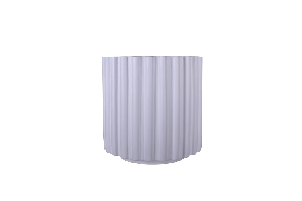 Fiona Planter Collection-White Fluted Fiberglass Collection   CN1245