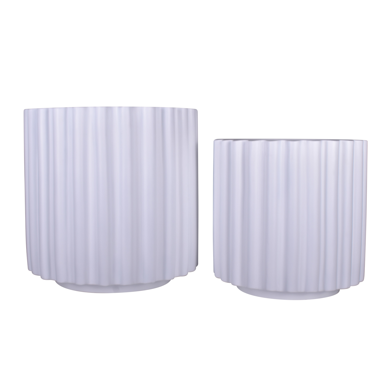 Fiona Planter Collection-White Fluted Fiberglass Collection   CN1245