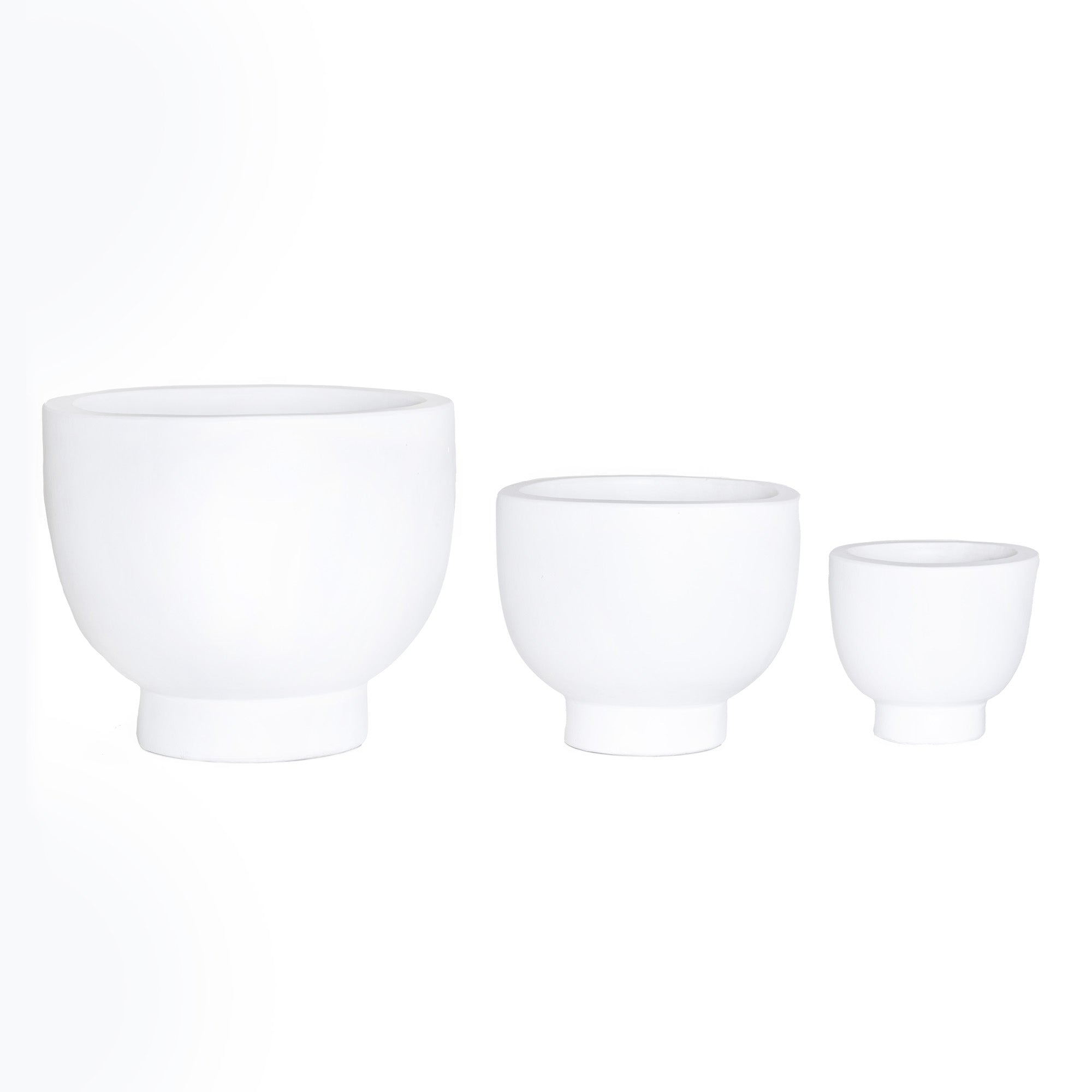 Mack Collection Compote Bowls - White Concrete   CN1343