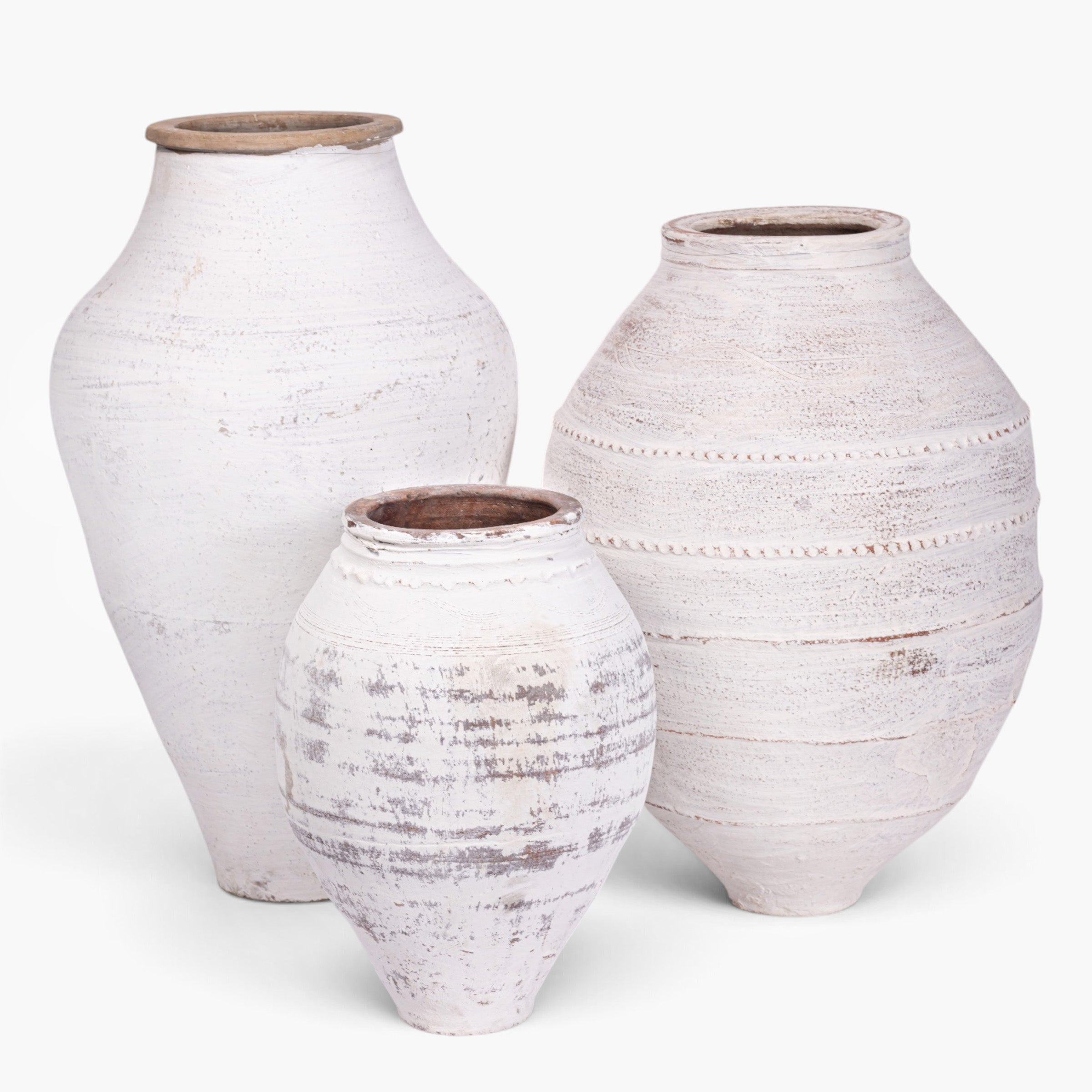 Turkish Olive Pot | Vintage White