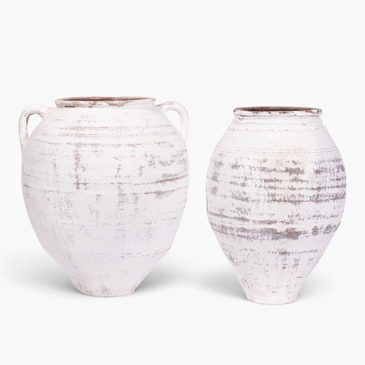 Turkish Olive Pot | Vintage White