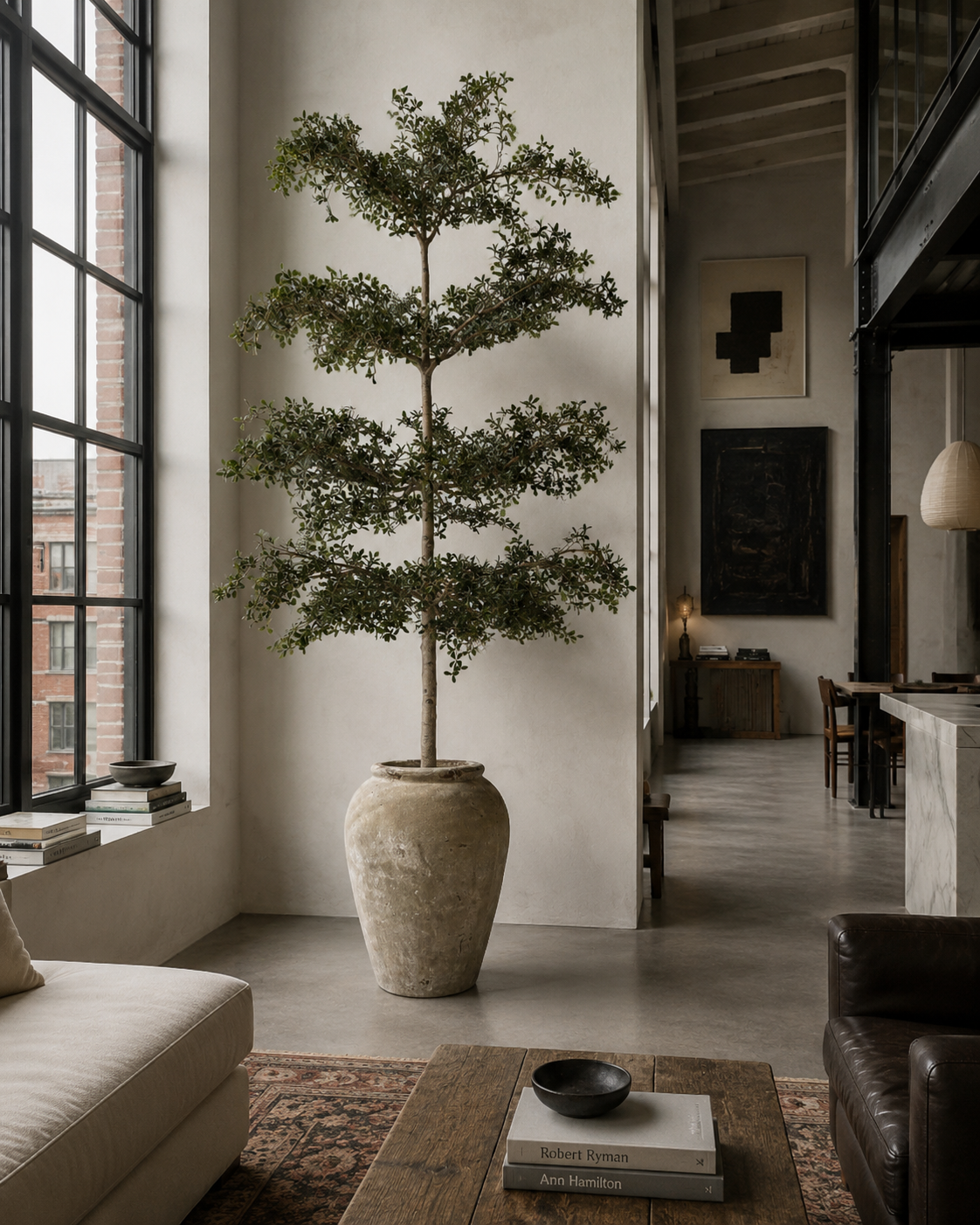 13' Shady Lady in Calypso Planter White with Mood Moss   PC1465CN1376WH