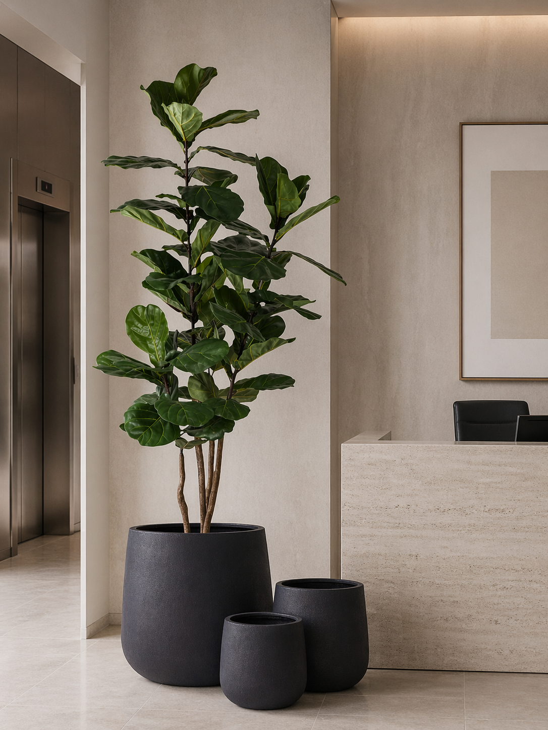 6' Fiddle Leaf Fig Tree in Cooper Planter PC1408CN1418LG