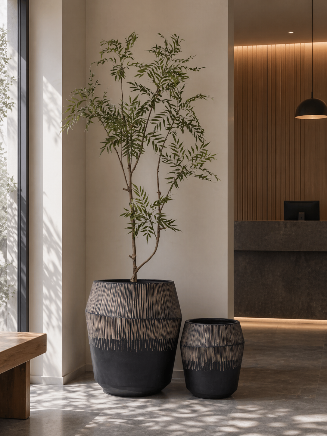 7' Golden Bamboo Tree in Jada Pot Short PC1421CN1417LG