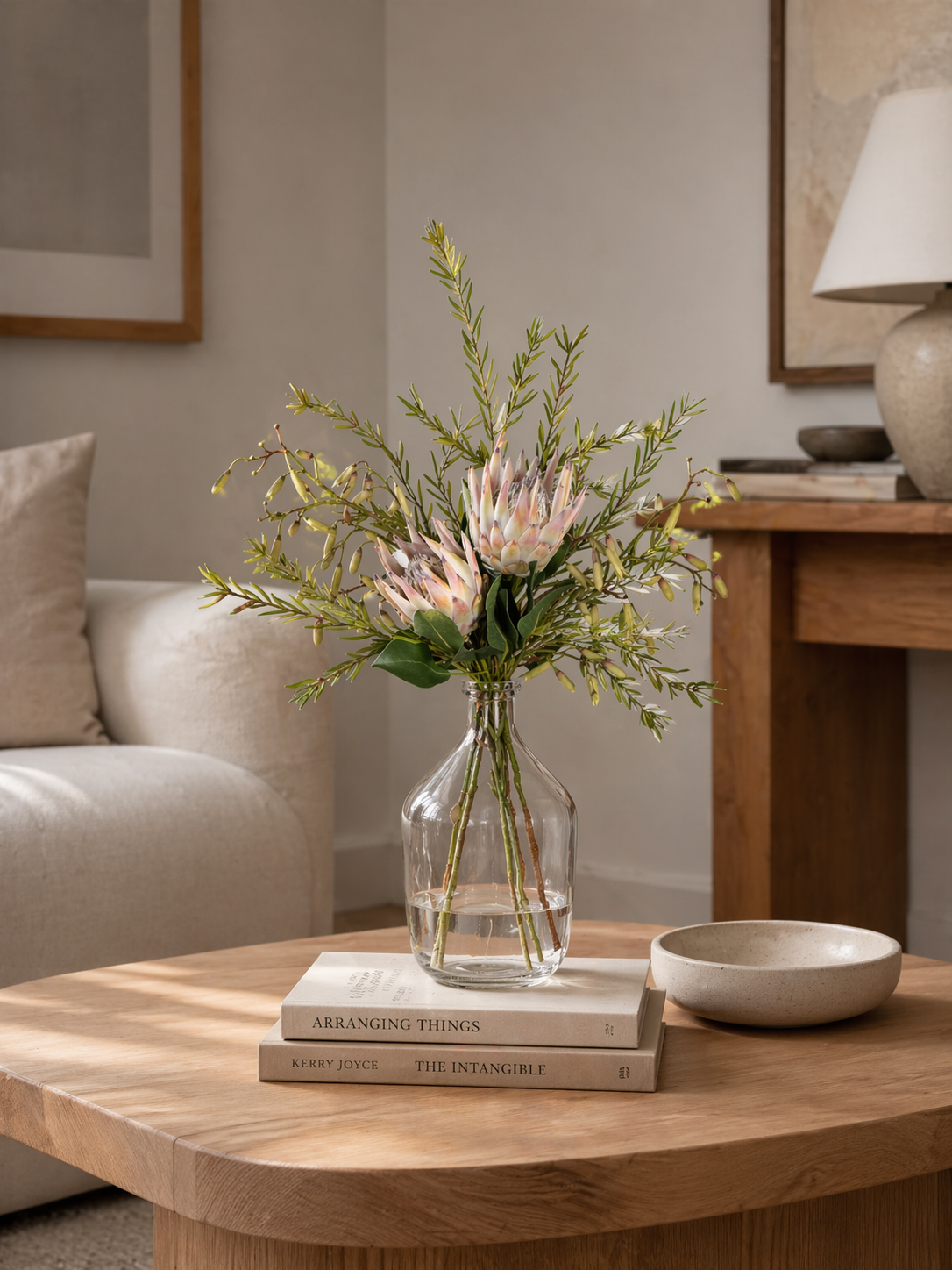 14" San Miguel Jug with King Protea Arrangement