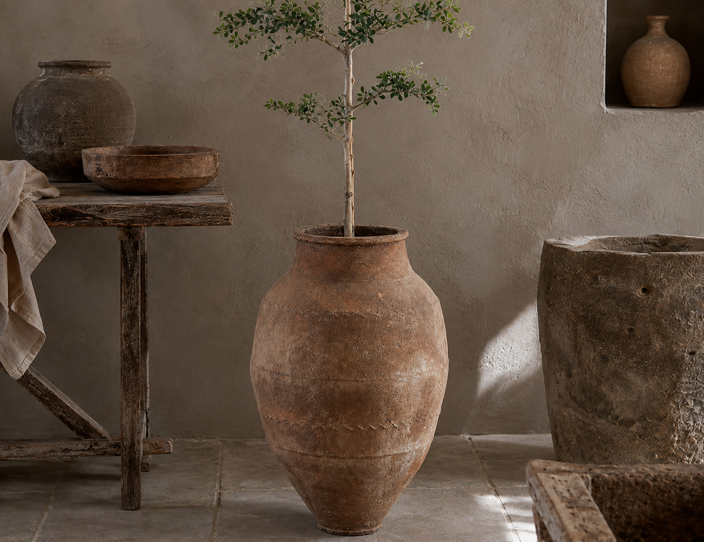Turkish Olive Pot | Vintage Terracotta