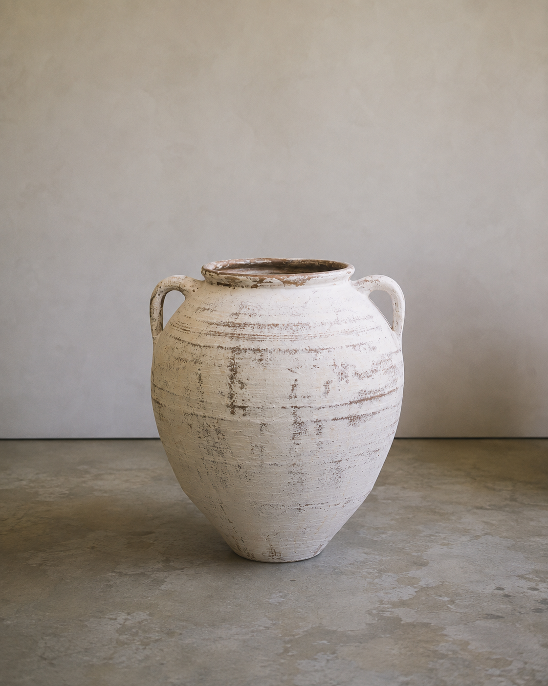 Turkish Olive Pot | Vintage White