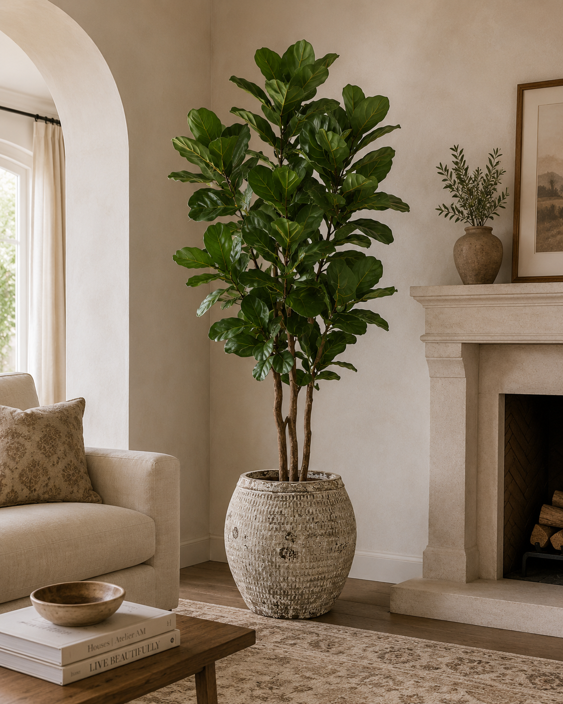 8' Fiddle Leaf Fig in Sable Planter