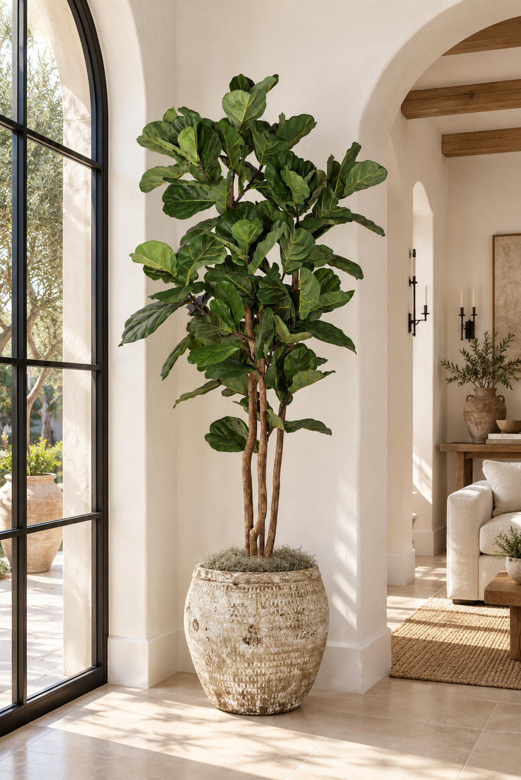 8' Fiddle Leaf Fig in Sable Planter | PC1401CN1436