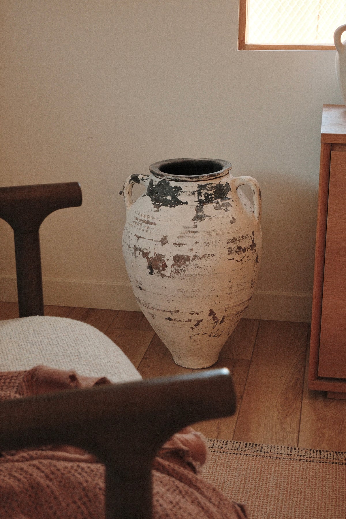 Turkish Olive Pot | Vintage White
