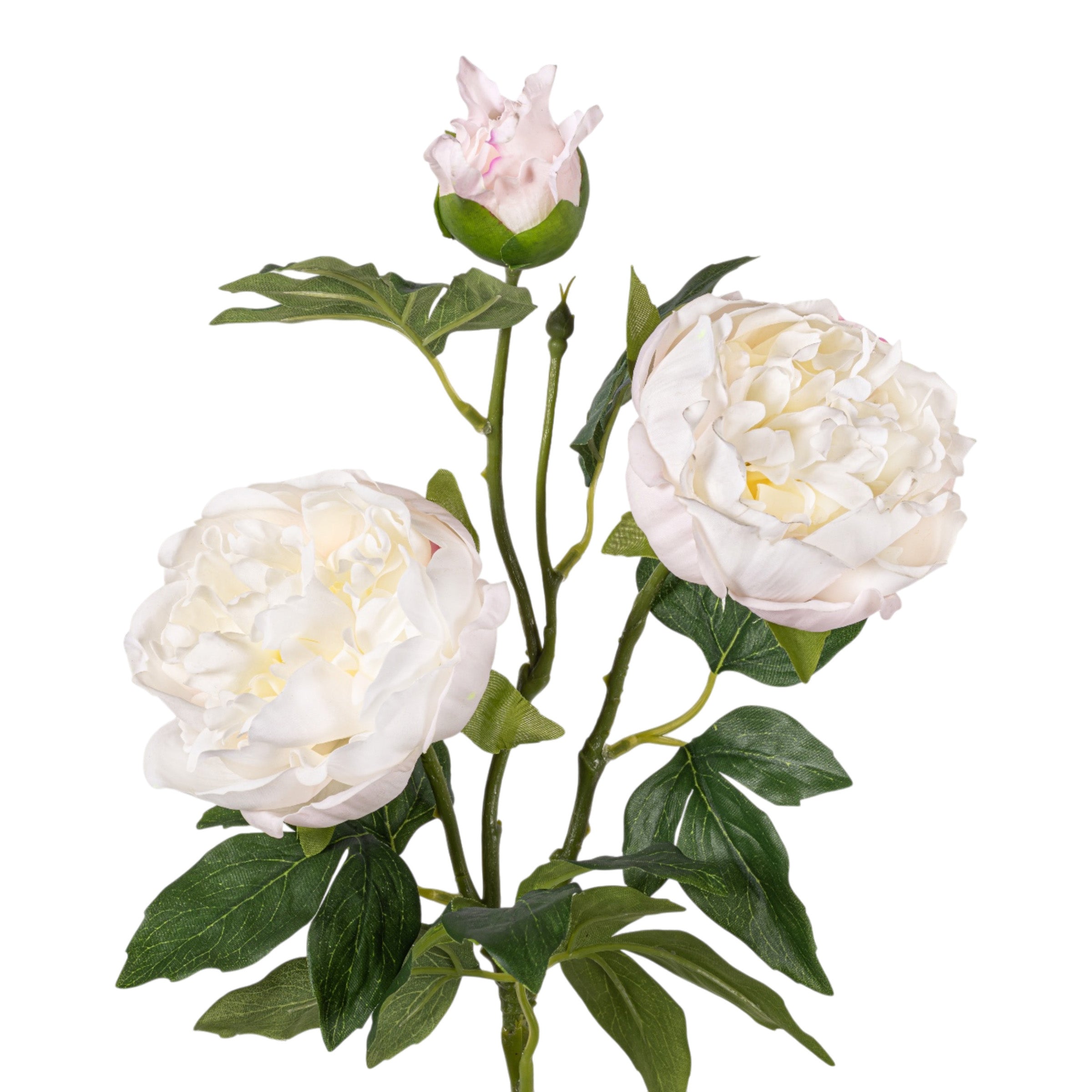 33" White Peony Spray - Real Touch FL1123