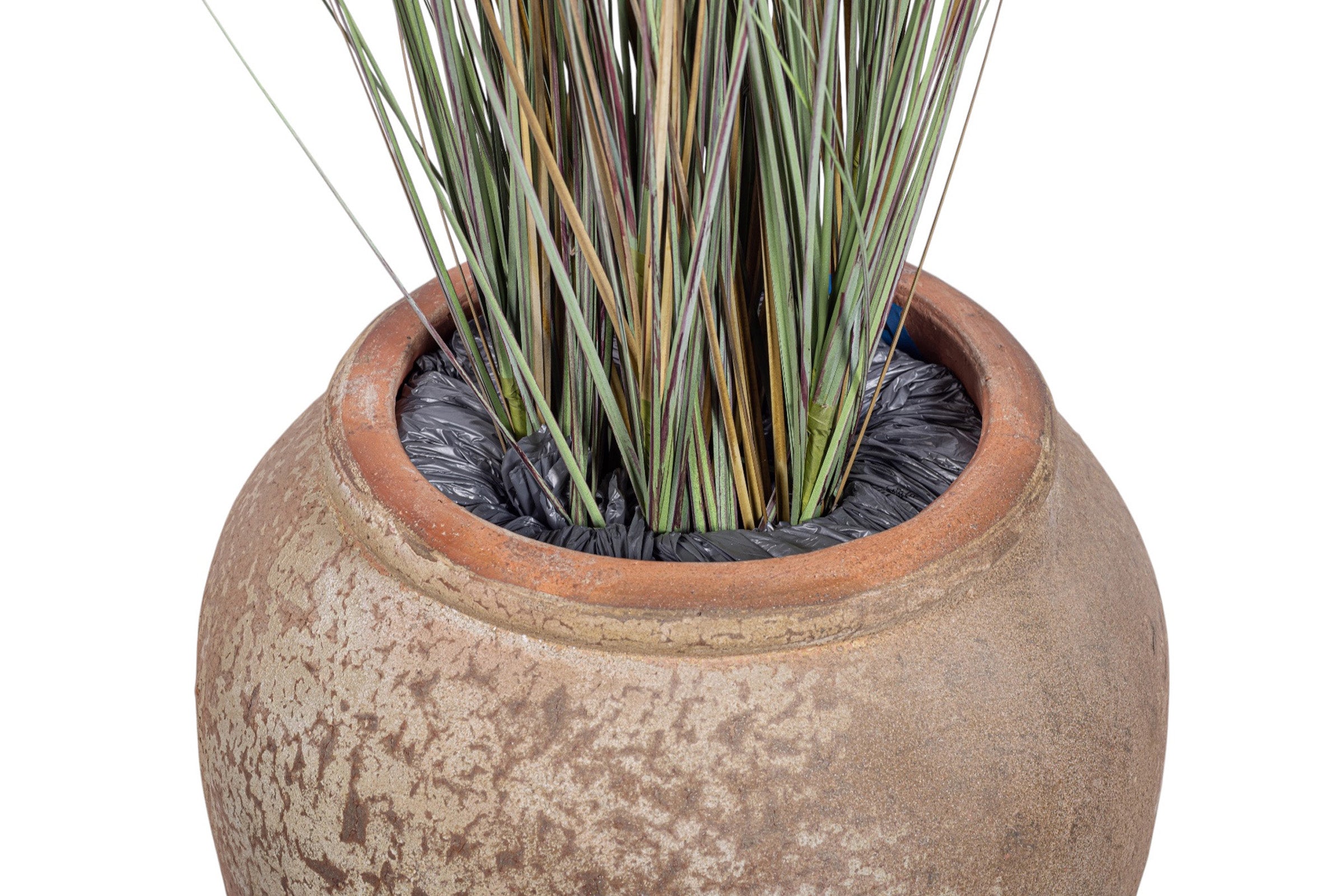 4.5' Foxtail Grass in Small Kai Planter with .5-1" Mixed Rock   PC1479CN1387SM