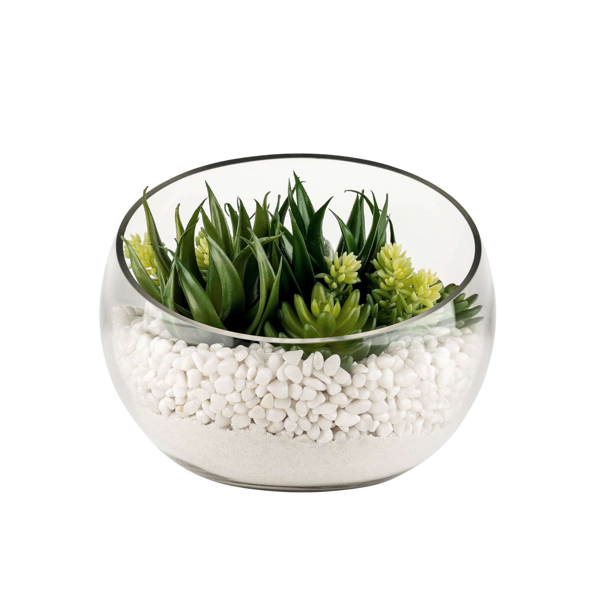 12" Bubba Slant Bowl with Succulent Arrangement   AR1609