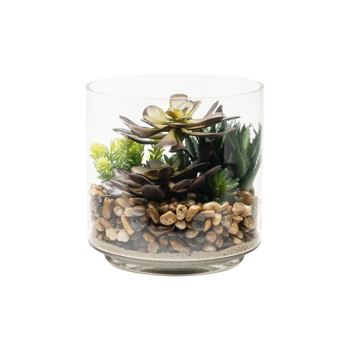 12" Chalet Vase with Succulent Arrangement   AR1610