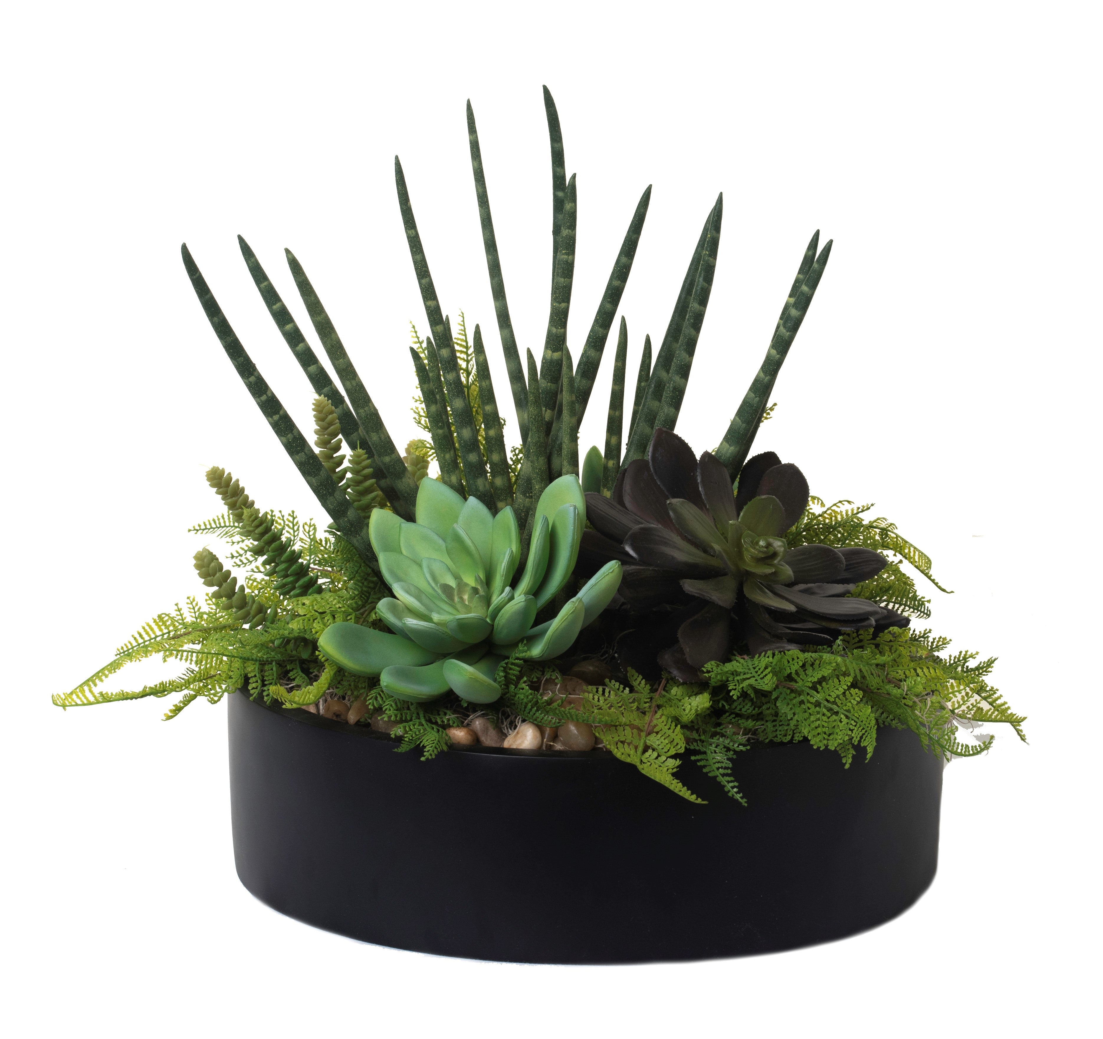 19" Black Morgan Bowl with Snake Arrangement AR1102