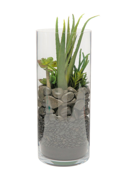 17" Mazzy Vase with Succulent Arrangement  AR1167