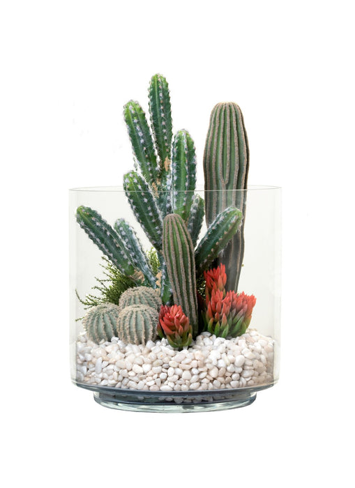 12" Chalet Vase with Cactus Arrangement AR1320