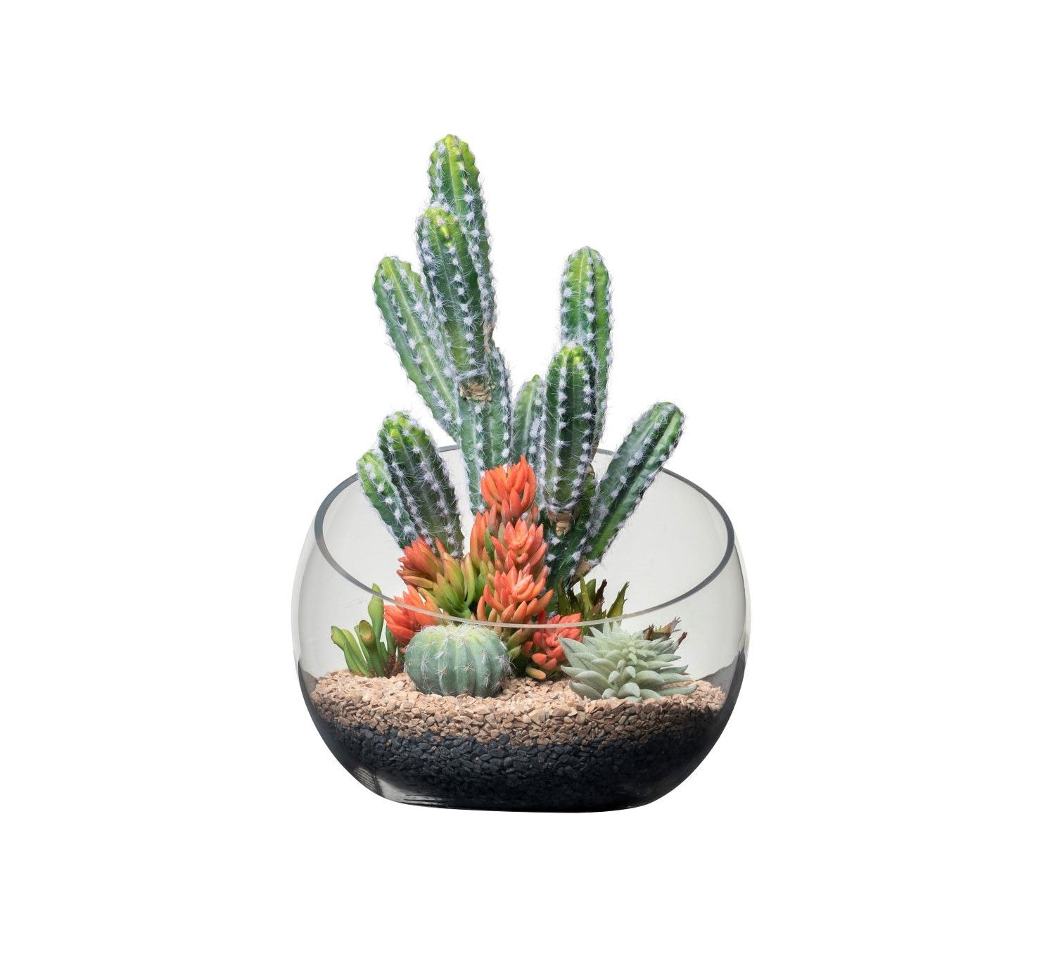 12" Bubba Slant Bowl with Cactus Arrangement   AR1346