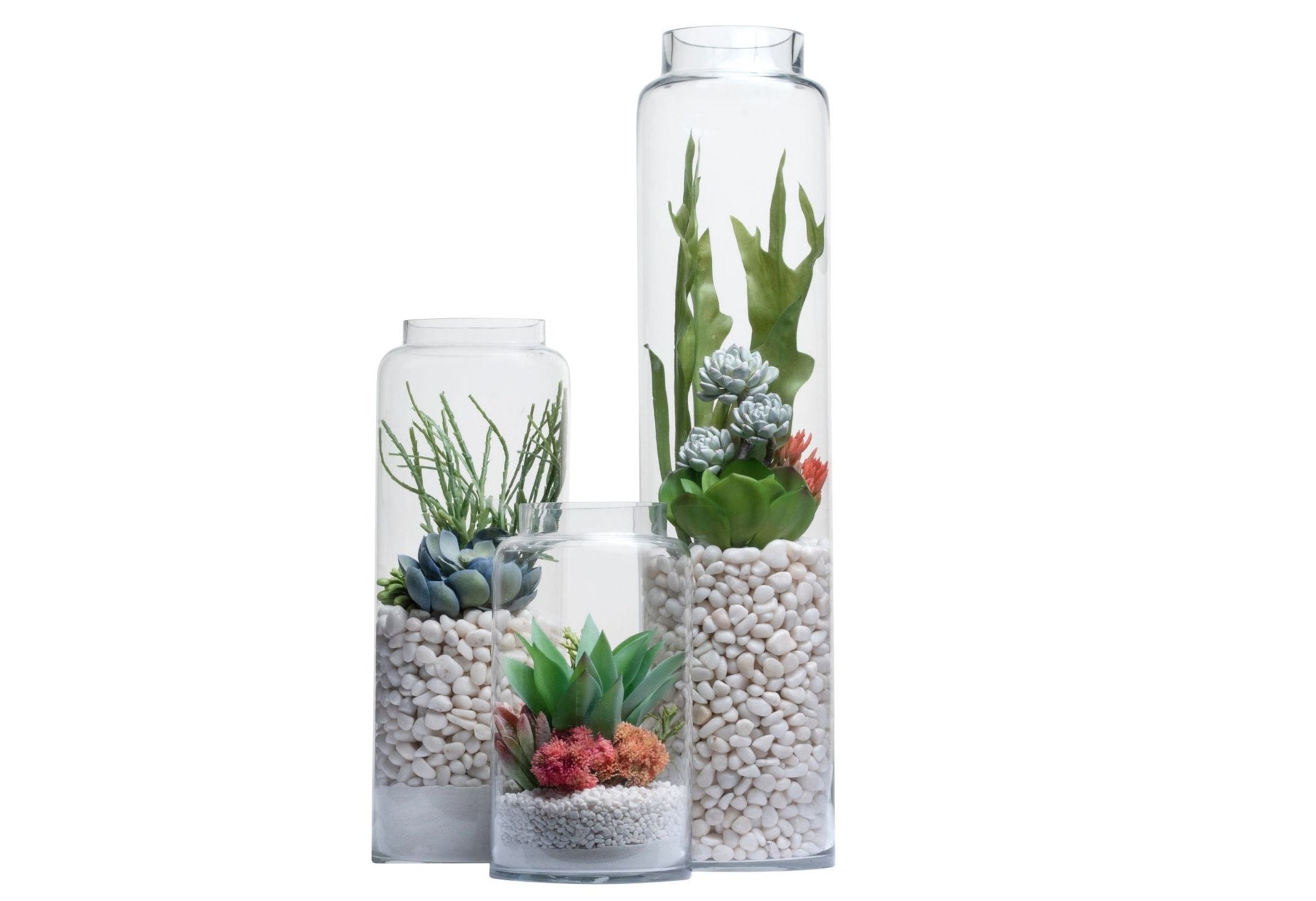 Kailee Vase Trio with Succulent Arrangement   AR1356