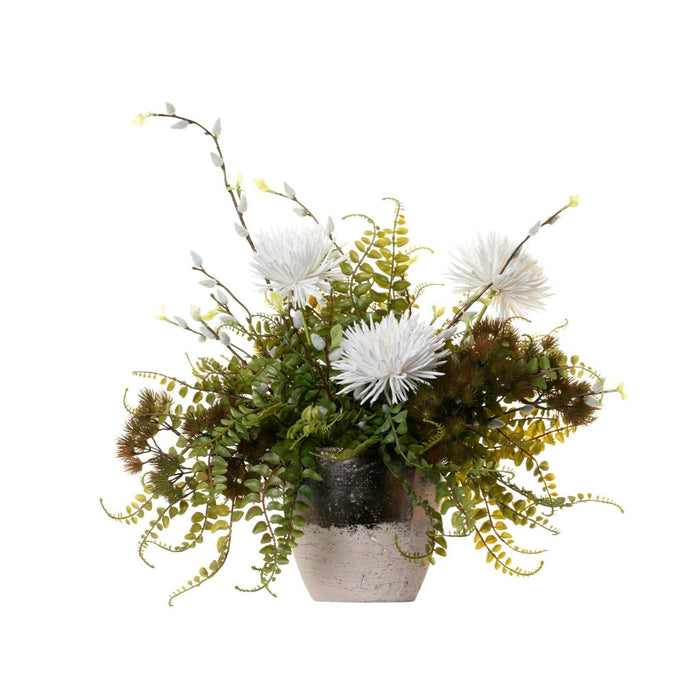 6" Muriel Pot with Floral Fern Arrangement   AR1369