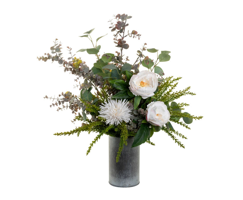 4.5" Norah Vase with Peony and Curled Mums Spray Arrangement   AR1380